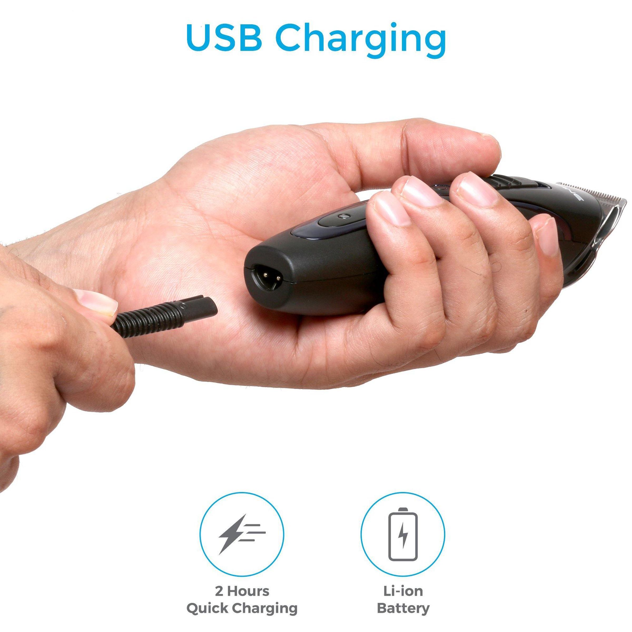 ambrane Cruiser 5-in-1 Rechargeable Cordless Grooming Kit for Face & Body for Men (60mins Runtime, Rapid Charging, Black)_4