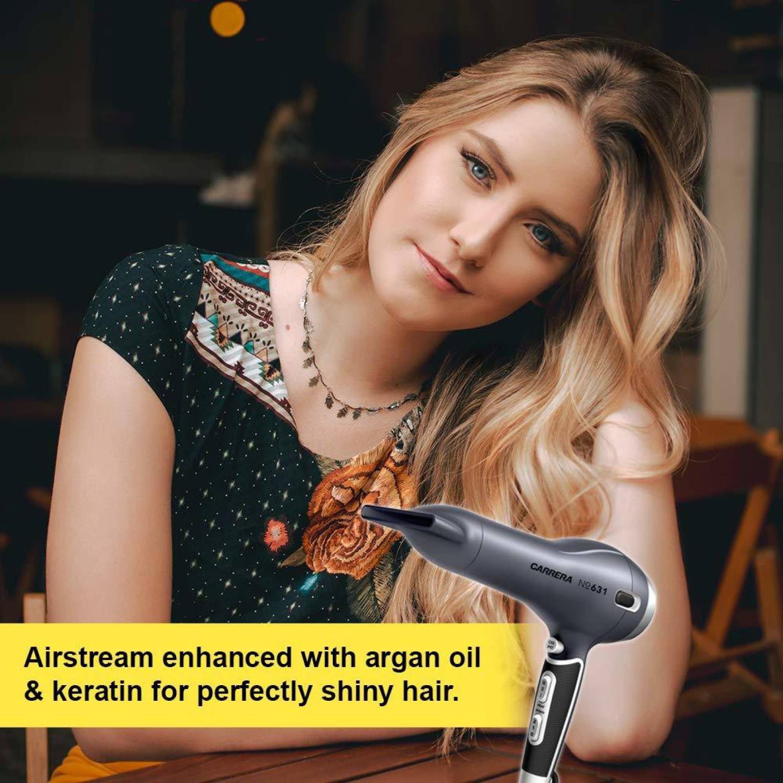 CARRERA Professional Hair Dryer with 2 Heat Settings & Cool Shot (Volume Diffusor, Grey)_4