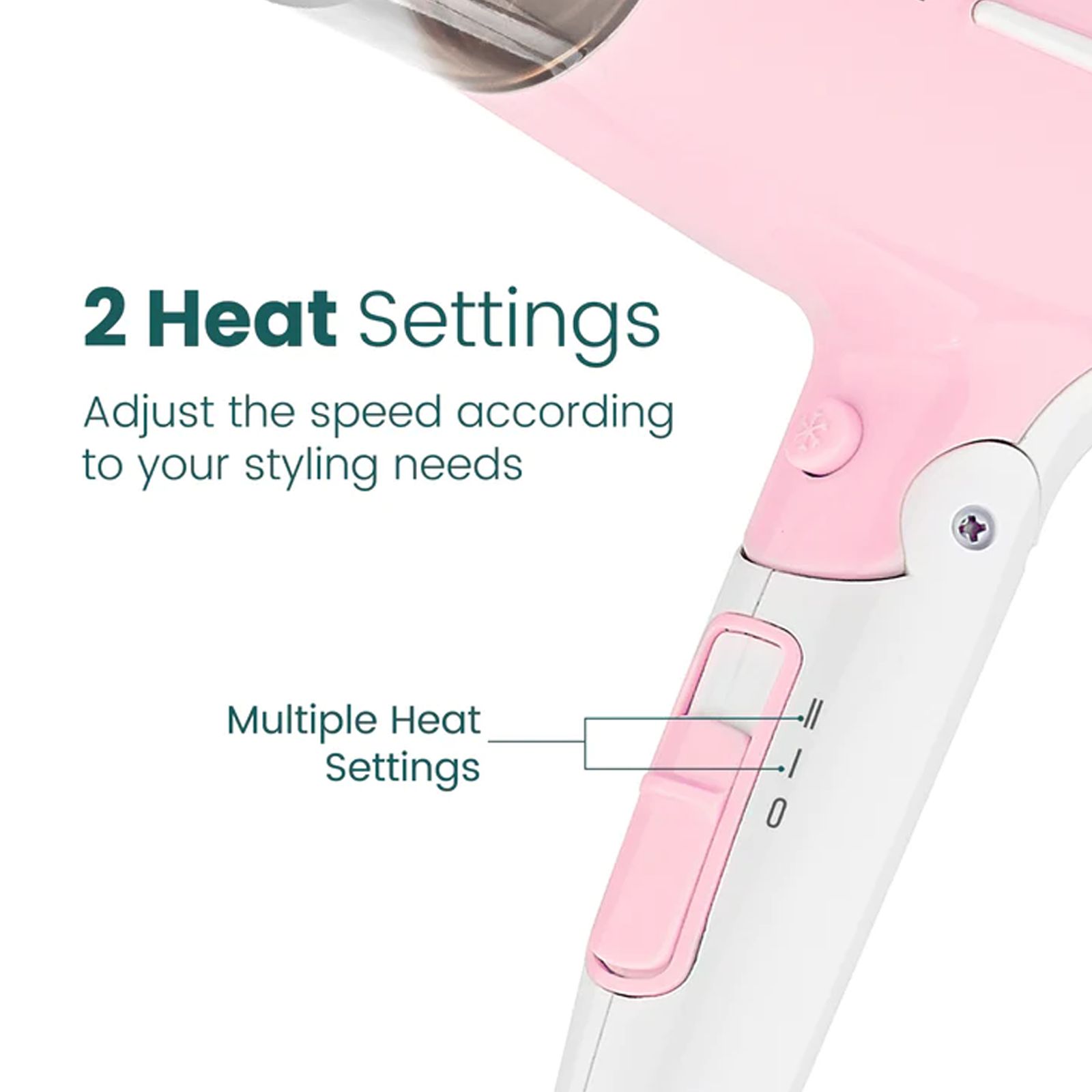 ambrane AHD-21 Hair Dryer with 2 Heat Settings & Cool Air Function (Overheat Protection, Pink)_6