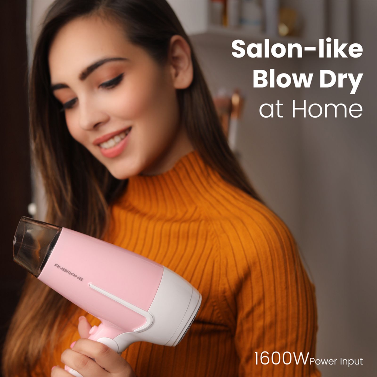ambrane AHD-21 Hair Dryer with 2 Heat Settings & Cool Air Function (Overheat Protection, Pink)_7