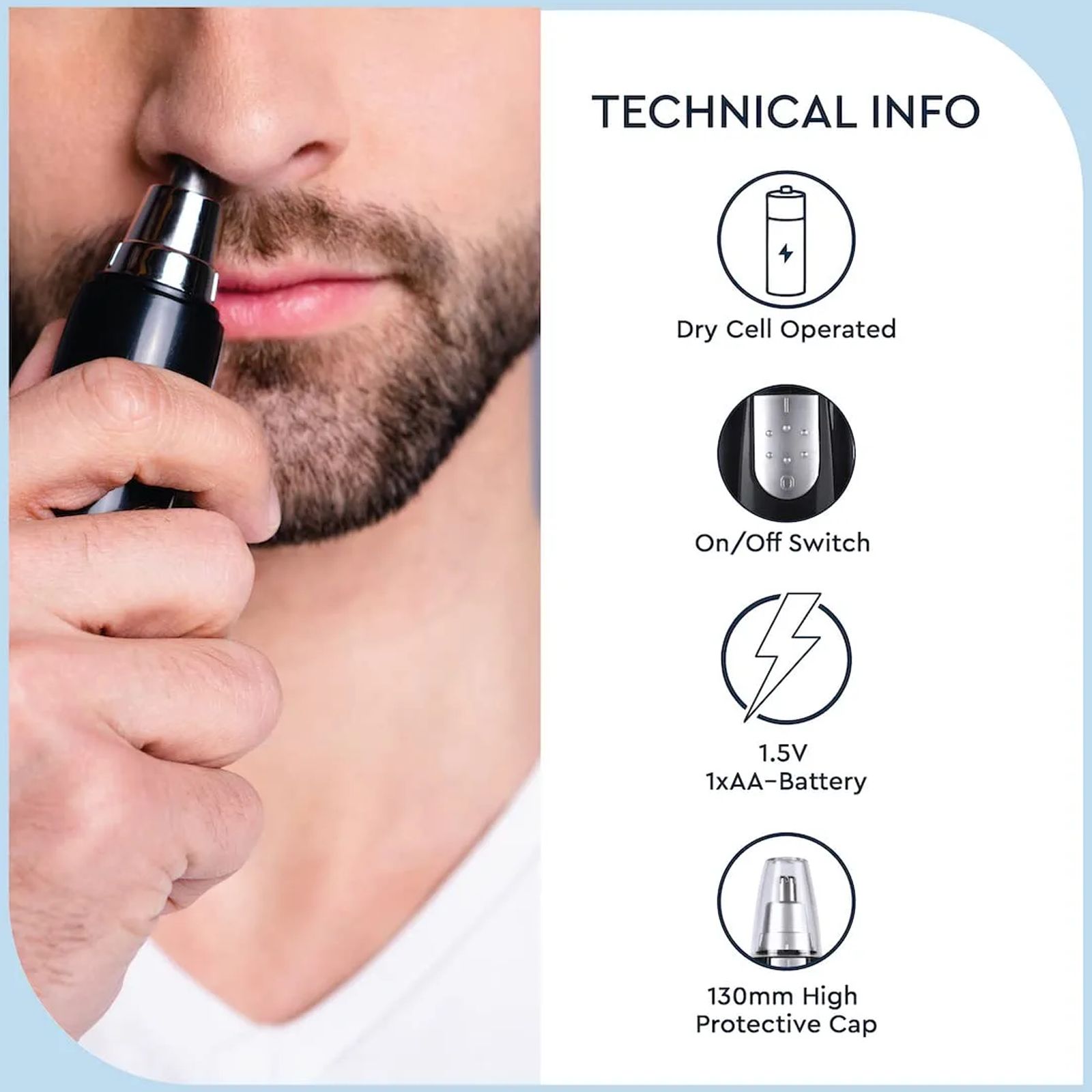 GUBB GB-808 Rechargeable Cordless Dry Trimmer for Nose & Ear for Men & Women (600mins Runtime, 360 Degree Rotating Mechanism, Black)_6