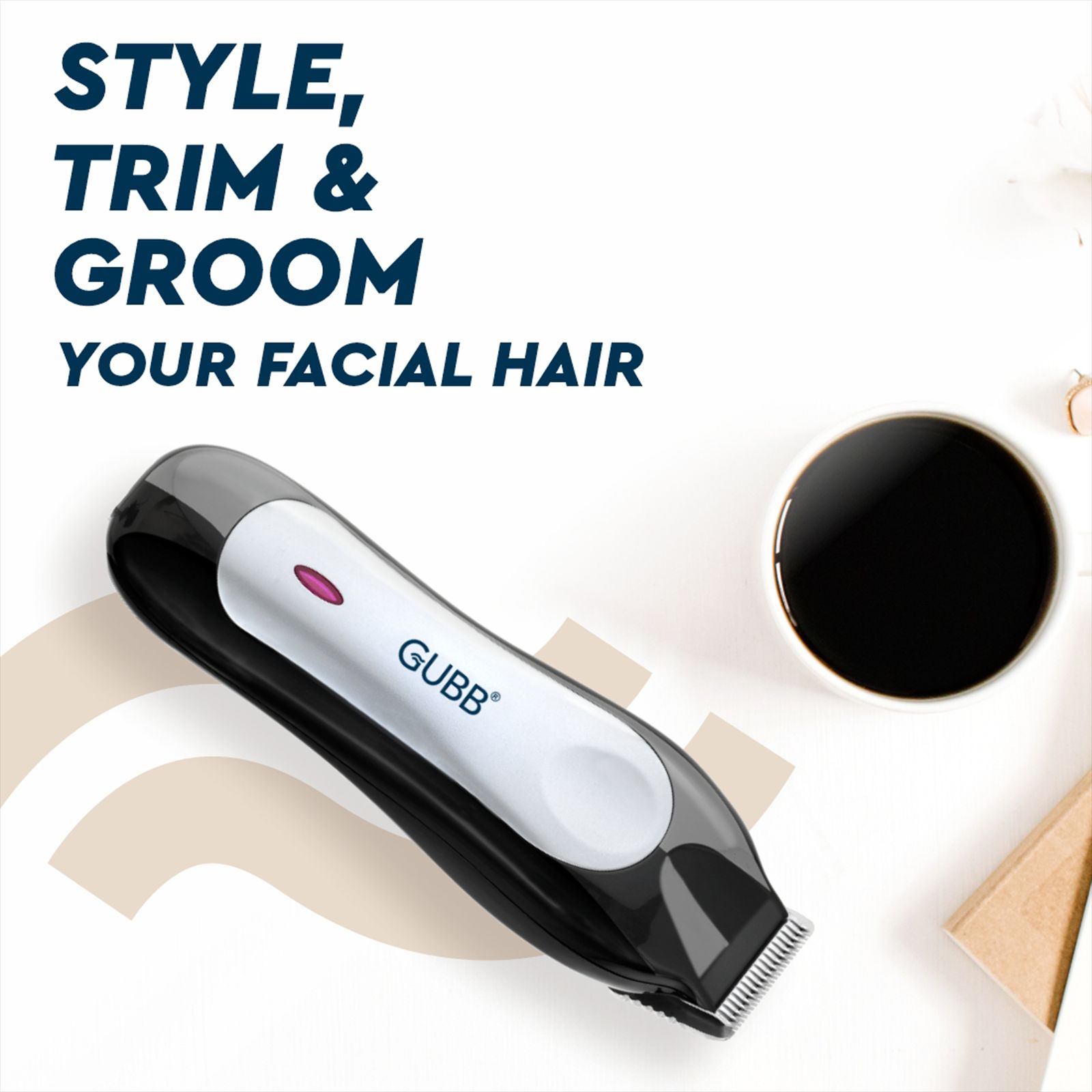 GUBB GB-9018 Rechargeable Cordless Dry Trimmer for Beard with 5 Length Settings for Men (30mins Runtime, 360 Degree Rotating Blades, Black)_8