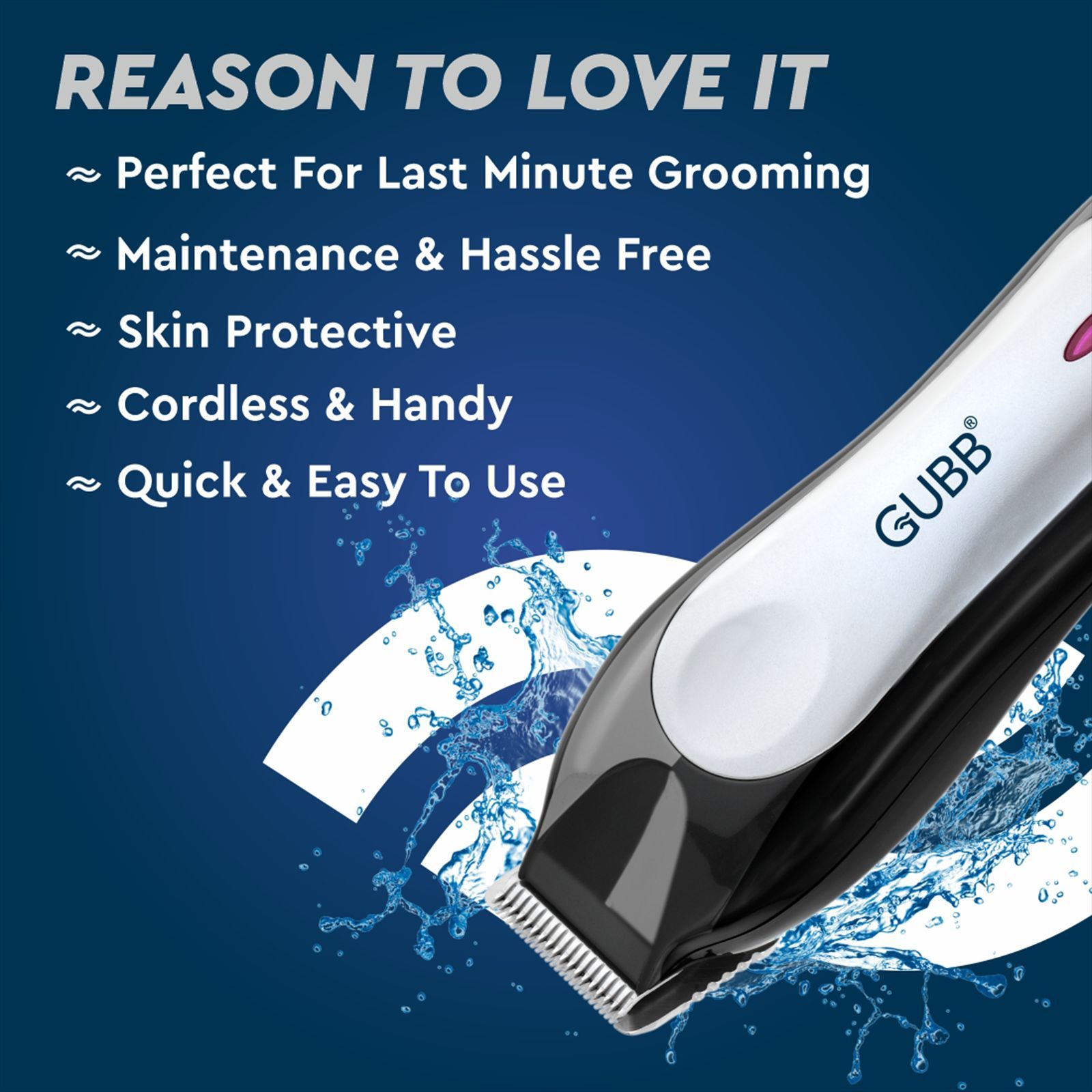 GUBB GB-9018 Rechargeable Cordless Dry Trimmer for Beard with 5 Length Settings for Men (30mins Runtime, 360 Degree Rotating Blades, Black)_13