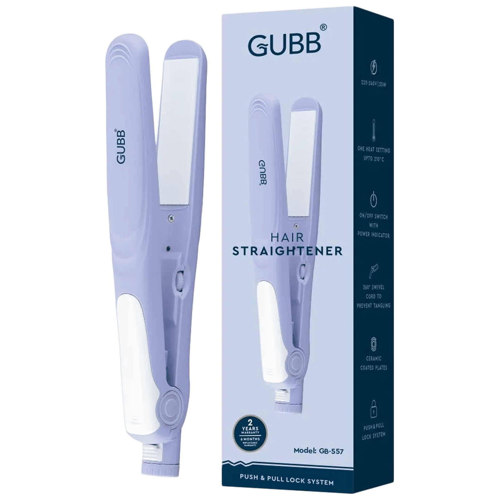 GUBB GB-557 Hair Straightener with Zero-Frizz Technology (Ceramic Plates, Purple)_8