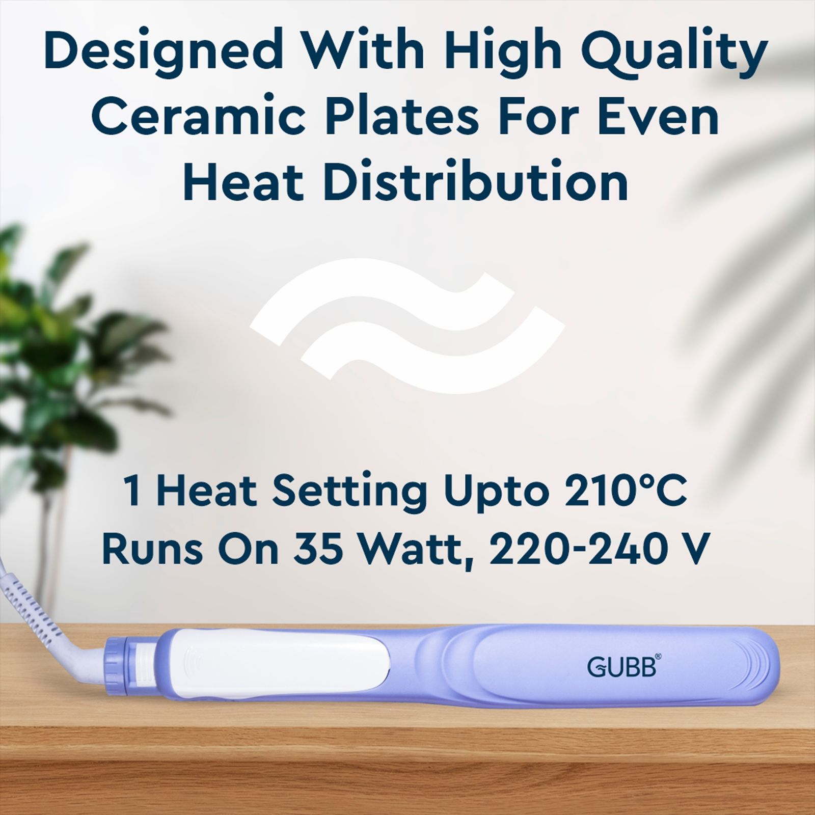 GUBB GB-557 Hair Straightener with Zero-Frizz Technology (Ceramic Plates, Purple)_11