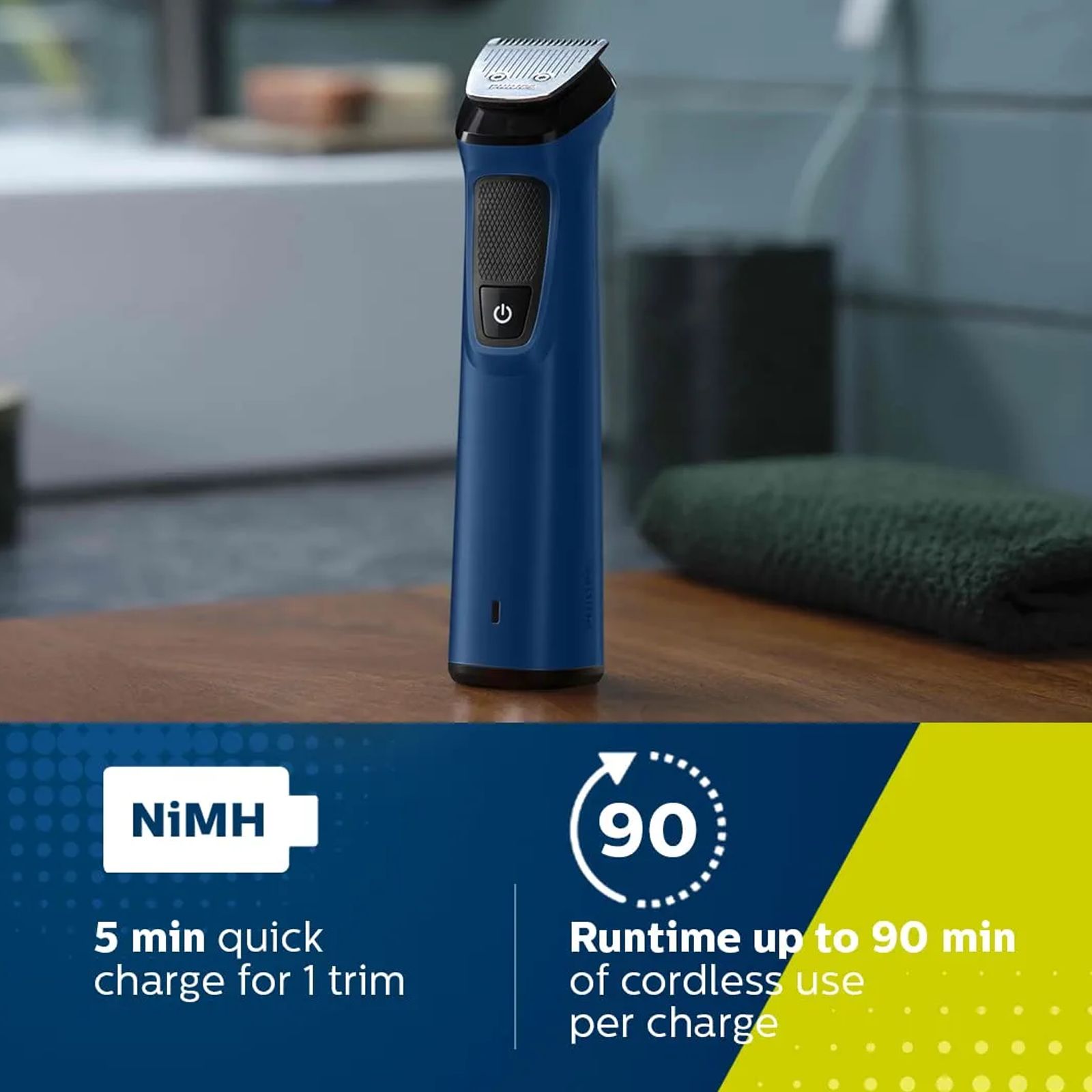 PHILIPS Series 7000 12-in-1 Rechargeable Cordless Grooming Kit for Face, Hair & Body for Men (90min Runtime, DualCut Technology, Blue)_7