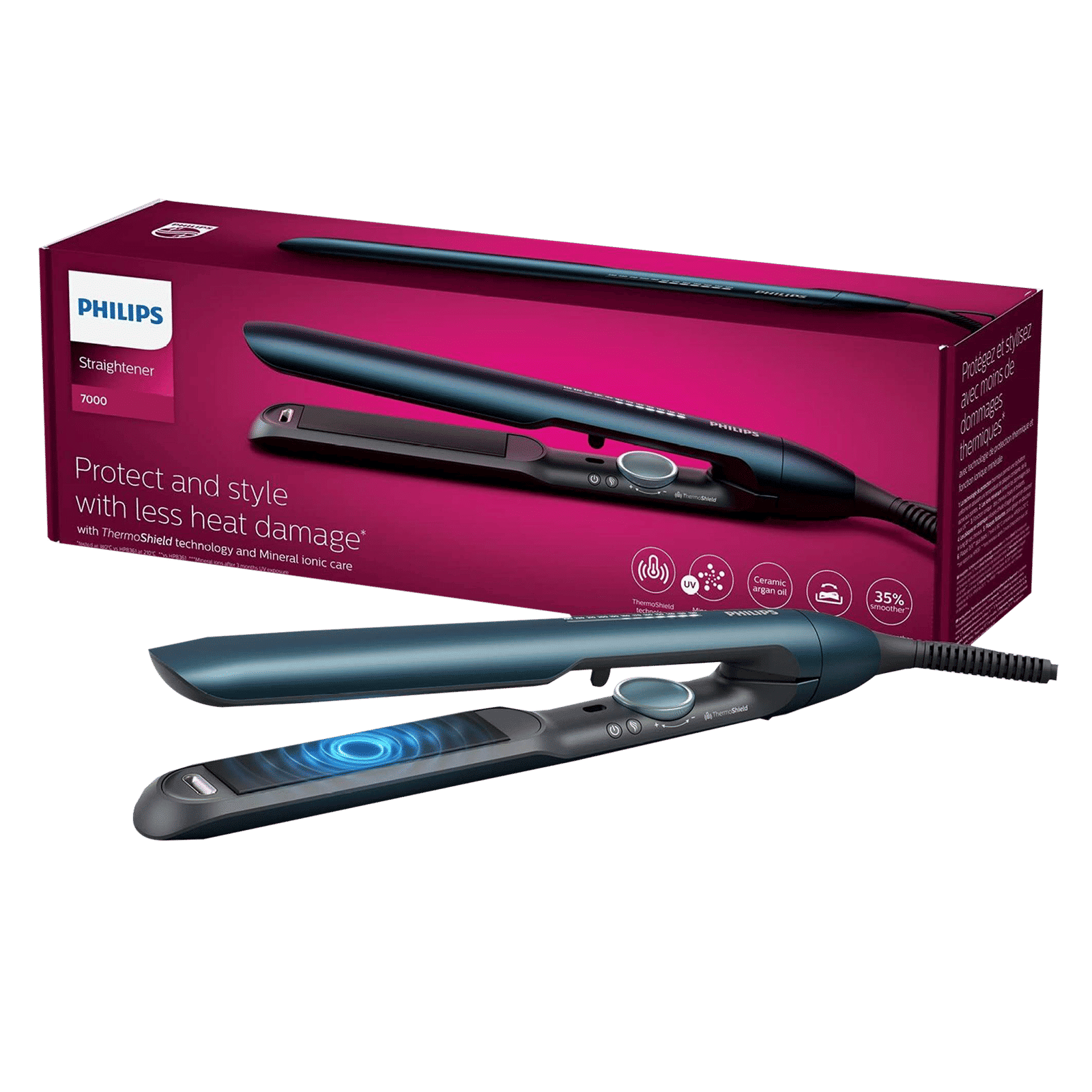 PHILIPS 7000 Series Hair Straightener with ThermoShield Technology (Ceramic Plates, Teal Metallic)_15