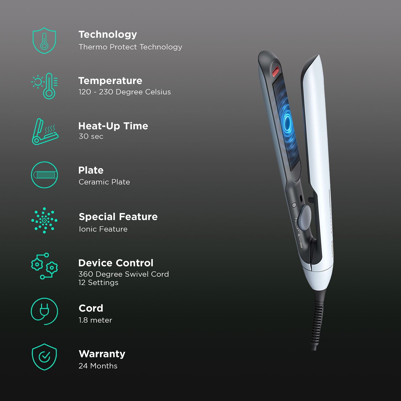 PHILIPS 5000 Series Hair Straightener with Thermo Protect Technology (Ceramic Plates, Pale Sky Blue)_3