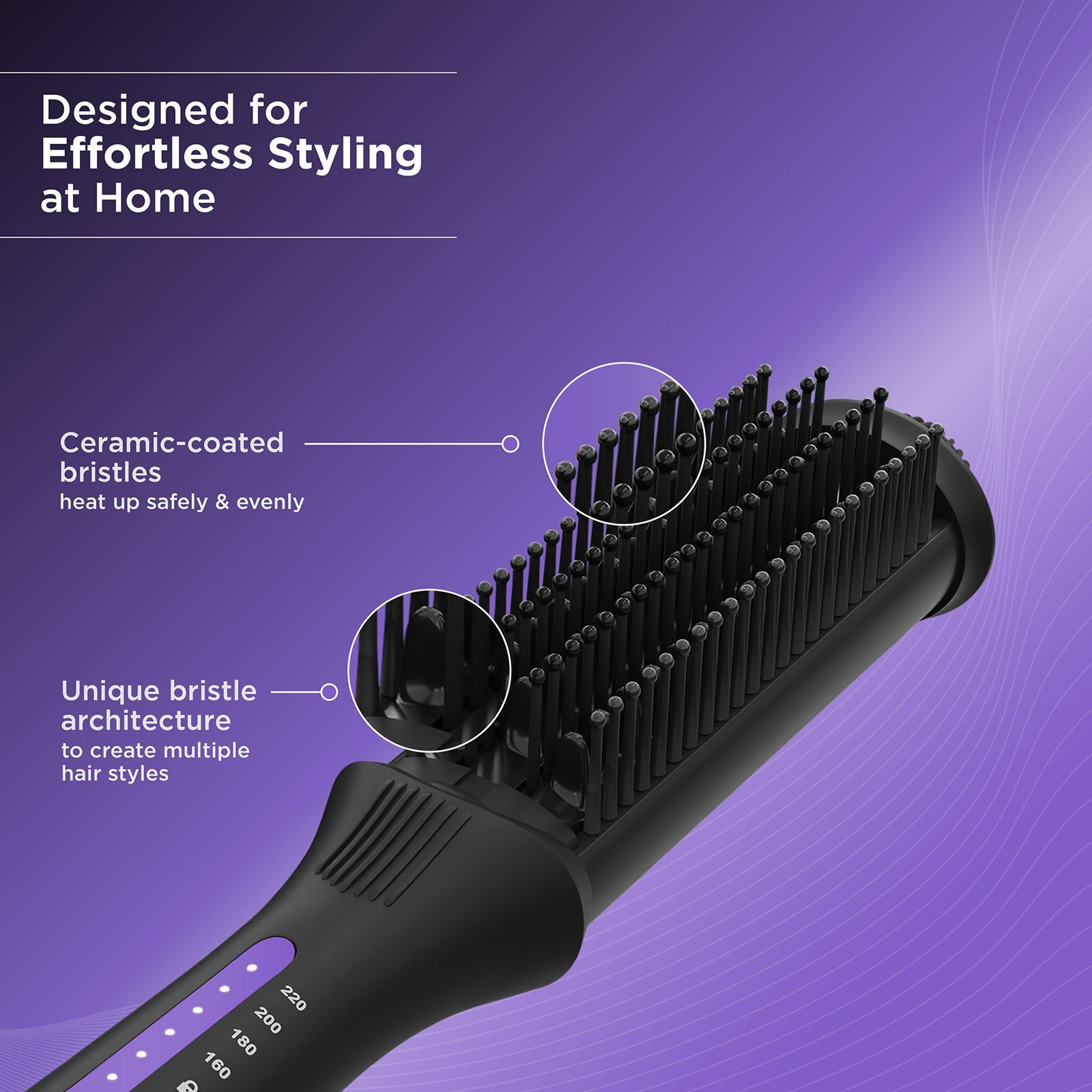 Bblunt Pro Hair Straightening Brush with Ionic Technology (Black & Purple) Bblunt Pro Hair Straightening Brush with Ionic Technology (Black & Purple)_6