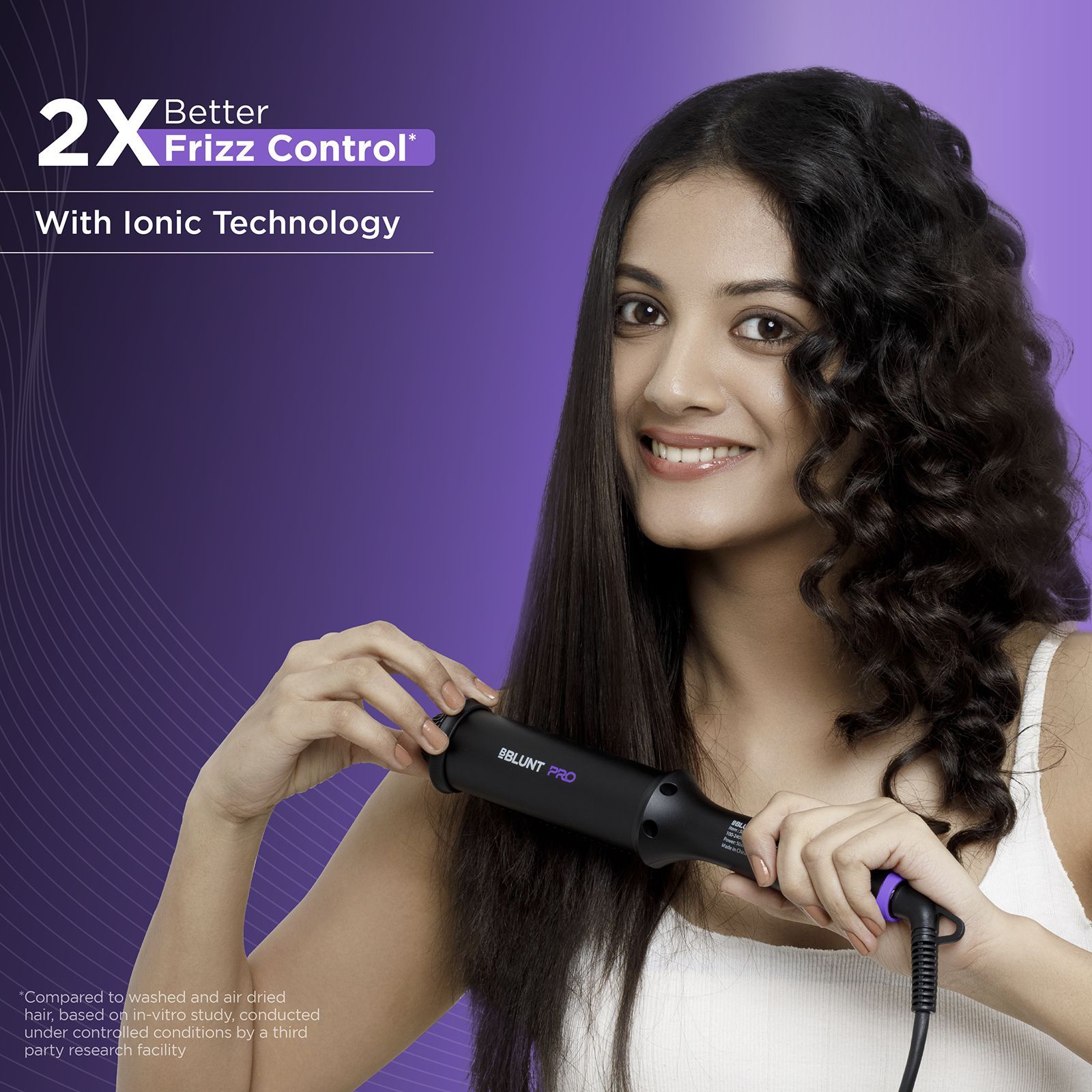 Bblunt Pro Hair Straightening Brush with Ionic Technology (Black & Purple) Bblunt Pro Hair Straightening Brush with Ionic Technology (Black & Purple)_8