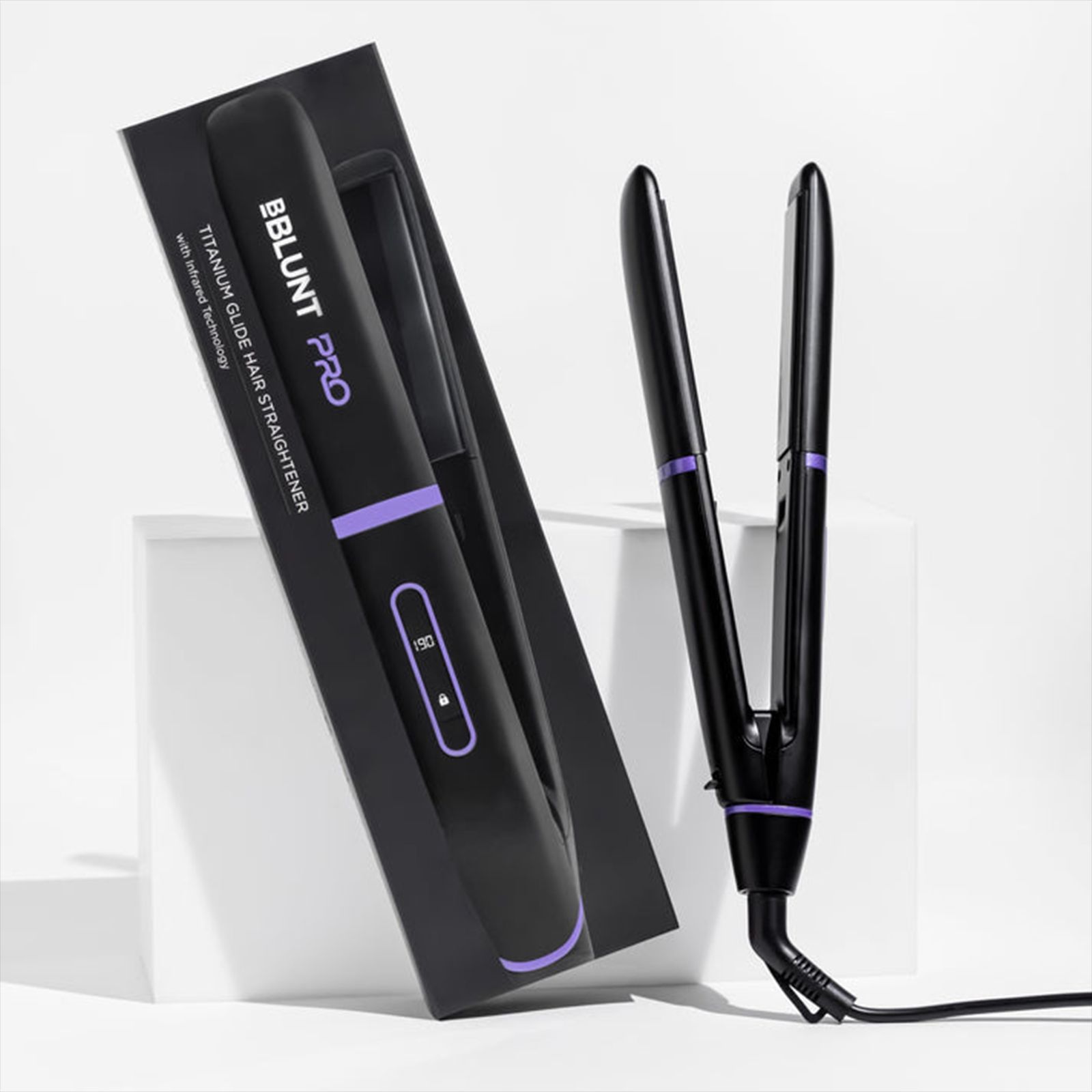 Bblunt Pro Hair Straightener with Ionic Technology (Titanium Plates, Black & Purple)_5