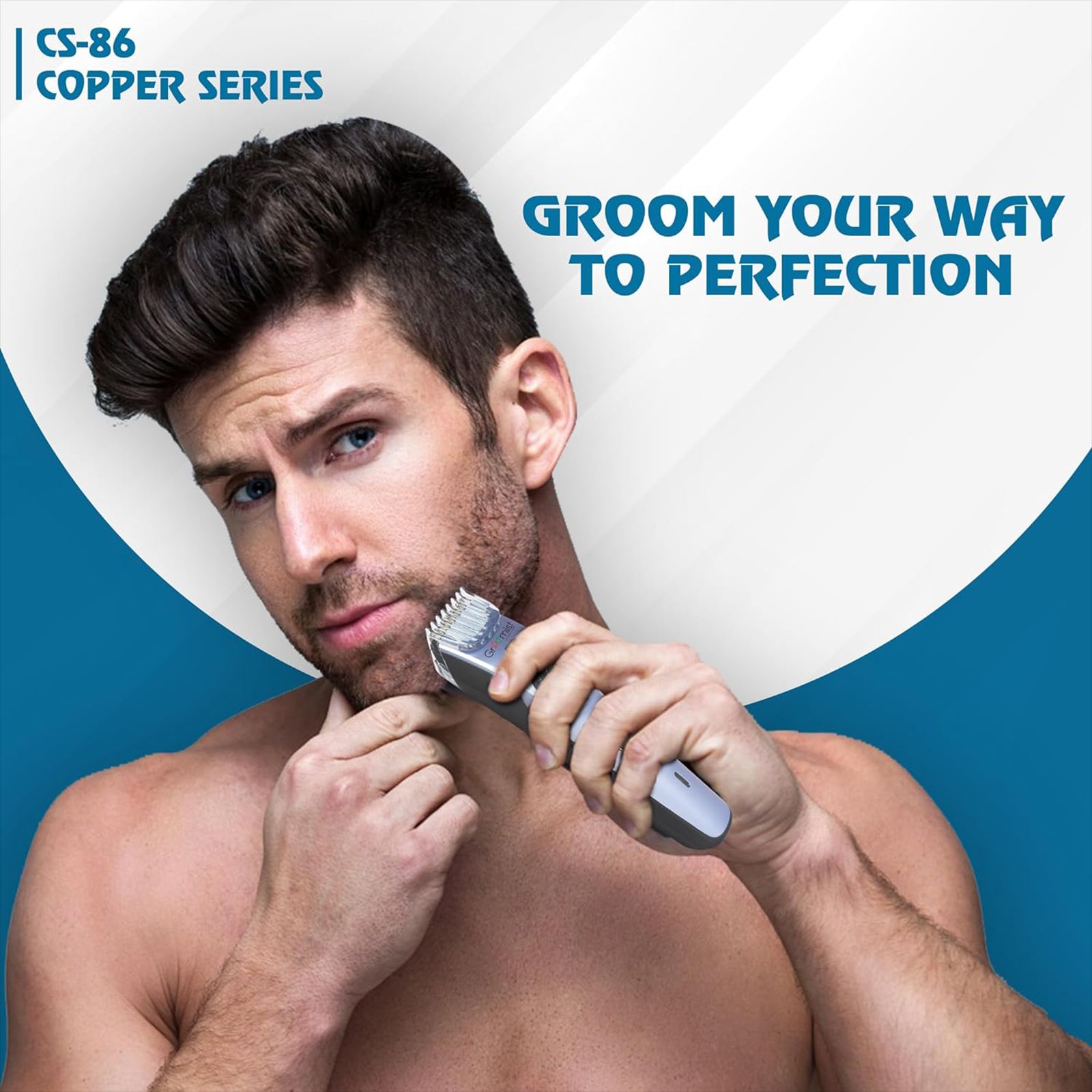 Groomiist Copper Series Rechargeable Cordless Dry Trimmer for Hair Clipping, Beard & Moustache with 20 Length Settings for Men (60min Runtime, LED Indicator, Purple & Black)_8
