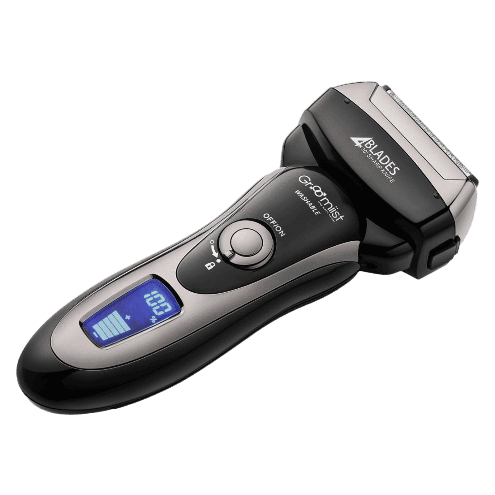 Groomiist Platinum Series Rechargeable Corded & Cordless Shaver for Beard & Moustache for Men (45min Runtime, 4 Heads Technology, Black & Silver) Groomiist Platinum Series Rechargeable Corded & Cordless Shaver for Beard & Moustache for Men (45min Runtime, 4 Heads Technology, Black & Silver)_3