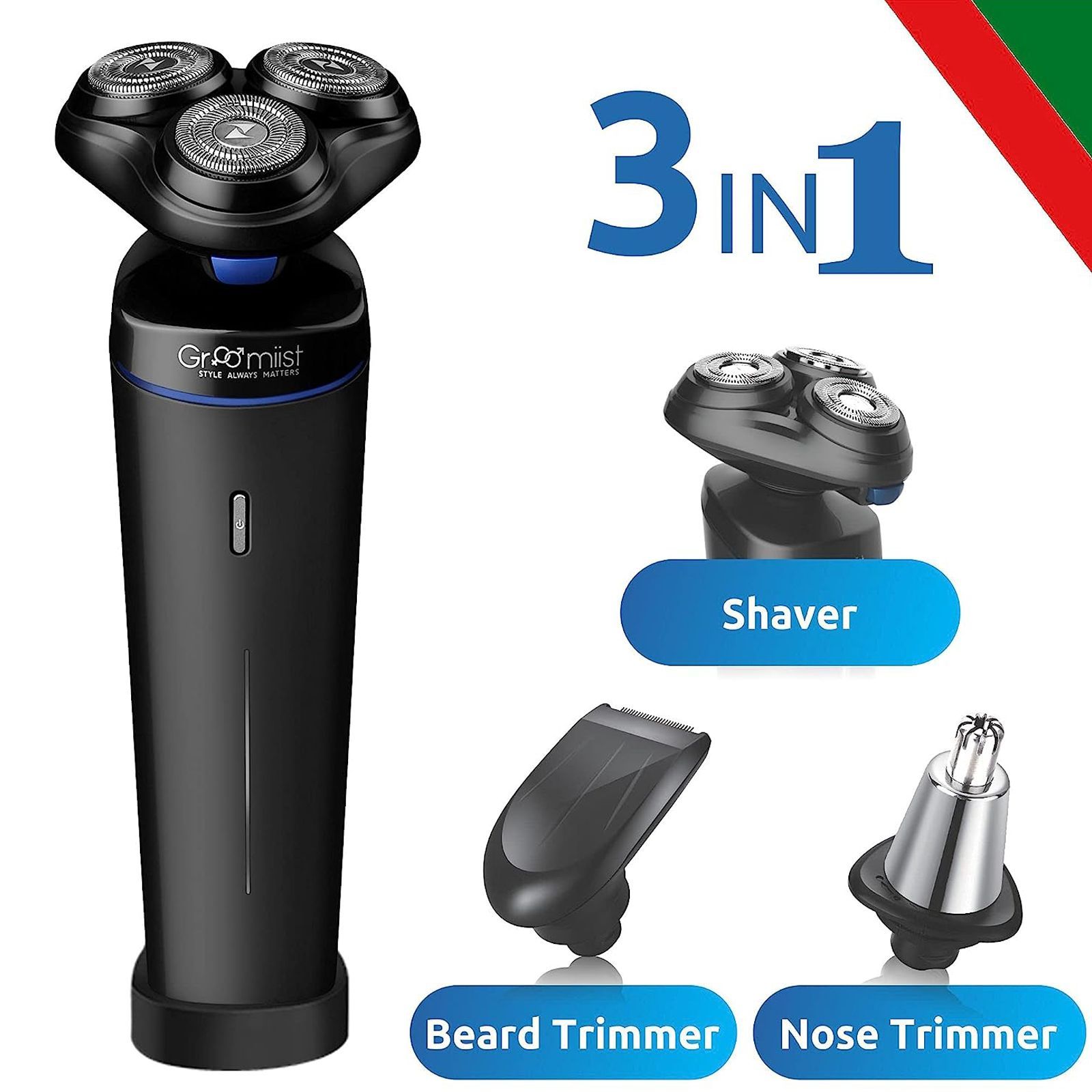 Groomiist Platinum Series 3-in-1 Rechargeable Corded & Cordless Grooming Kit for Nose, Beard & Moustache for Men (90min Runtime, Japanese Blades Technology, Black) Groomiist Platinum Series 3-in-1 Rechargeable Corded & Cordless Grooming Kit for Nose, Beard & Moustache for Men (90min Runtime, Japanese Blades Technology, Black)_8