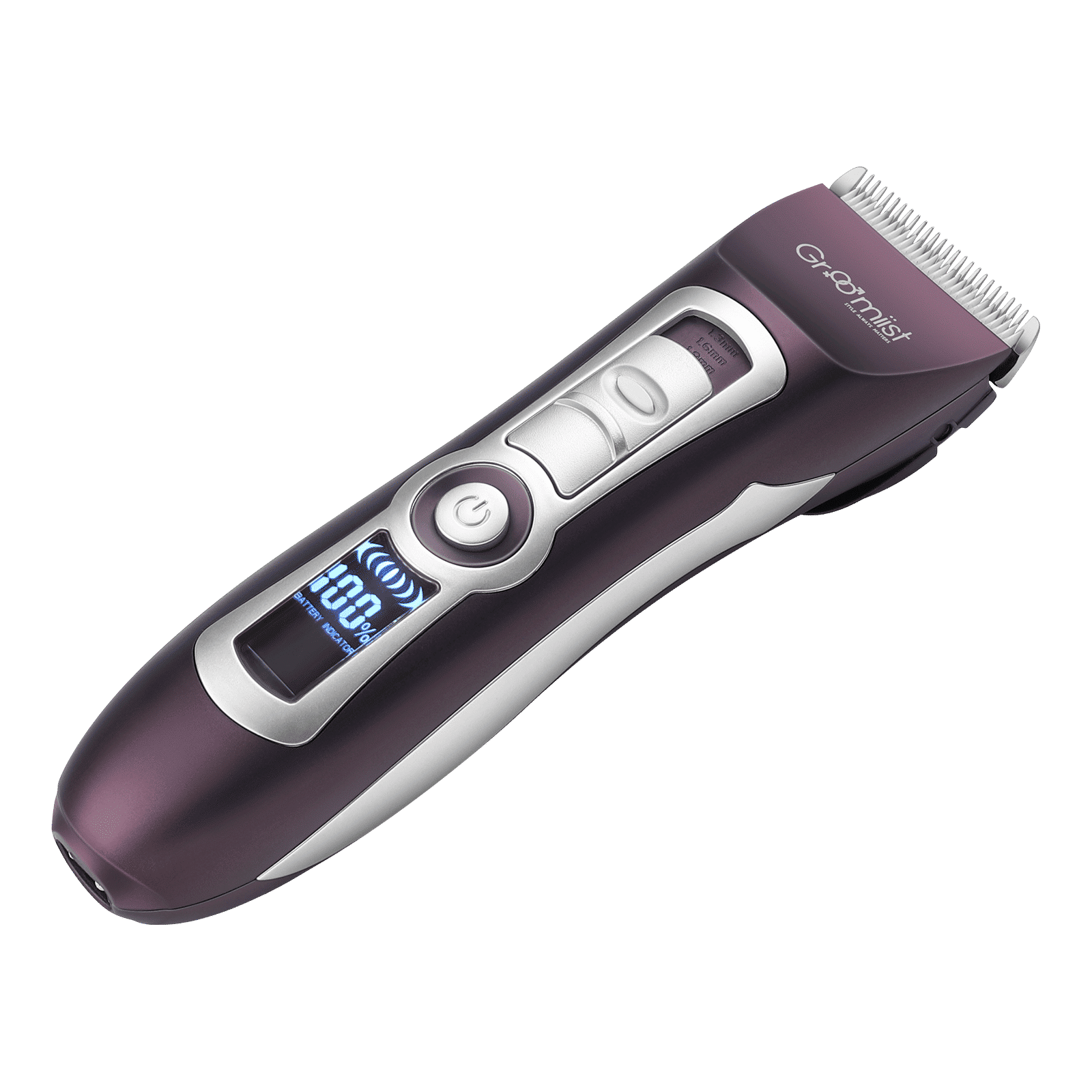 Groomiist Platinum Series Rechargeable Corded & Cordless Dry Trimmer for Hair Clipping, Beard & Moustache with 4 Length Settings for Men (300min Runtime, LCD Display with Indicators, Brown & Ivory)_9