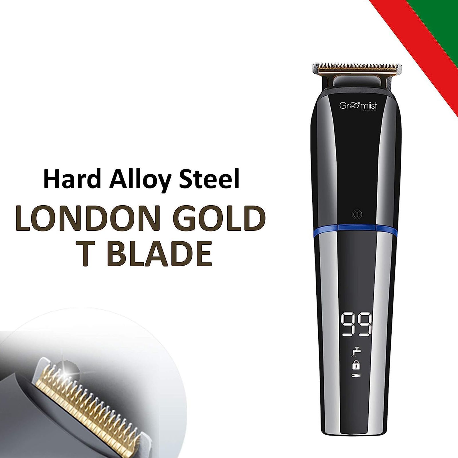 Groomiist Copper Series Rechargeable Corded & Cordless Wet & Dry Trimmer for Hair Clipping, Beard & Moustache for Men (90min Runtime, IPX6 Waterproof, Black & Chrome)_4