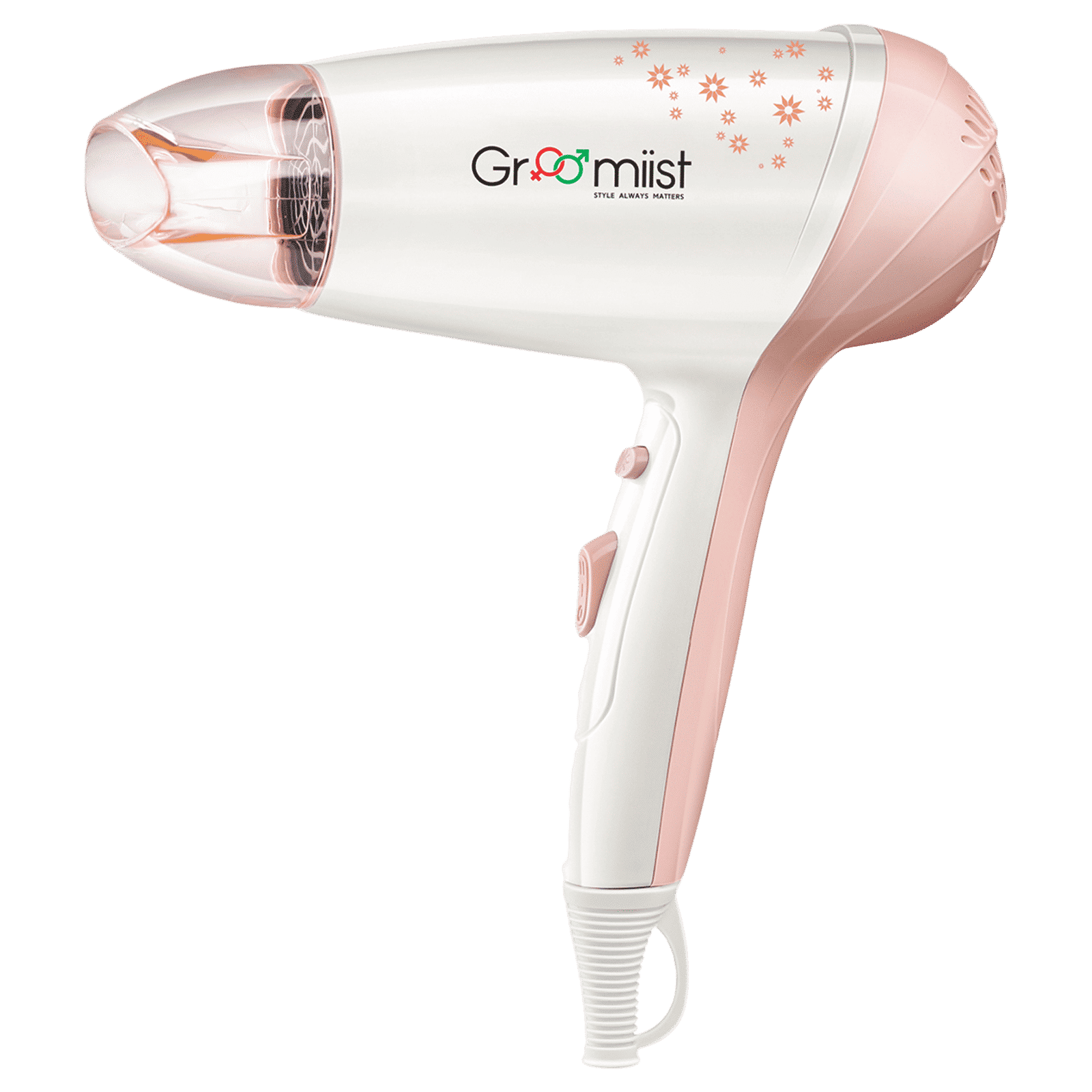 Groomiist Copper Series Hair Dryer with 2 Heat Settings & Cool Shot (Motor & Fan Balance Technology, White & Peach)_1