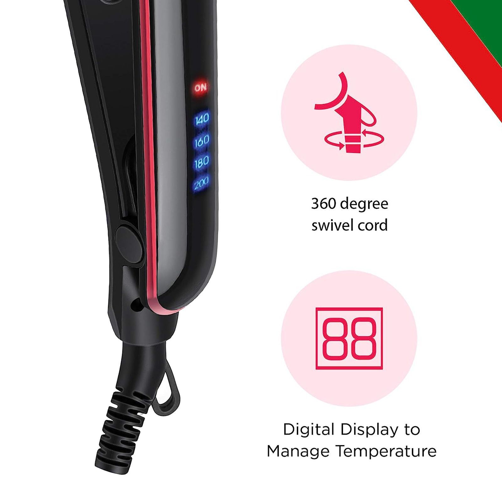 Groomiist Gold Series Hair Straightener with Safety Lock Function (Ceramic Plates, Black)_7