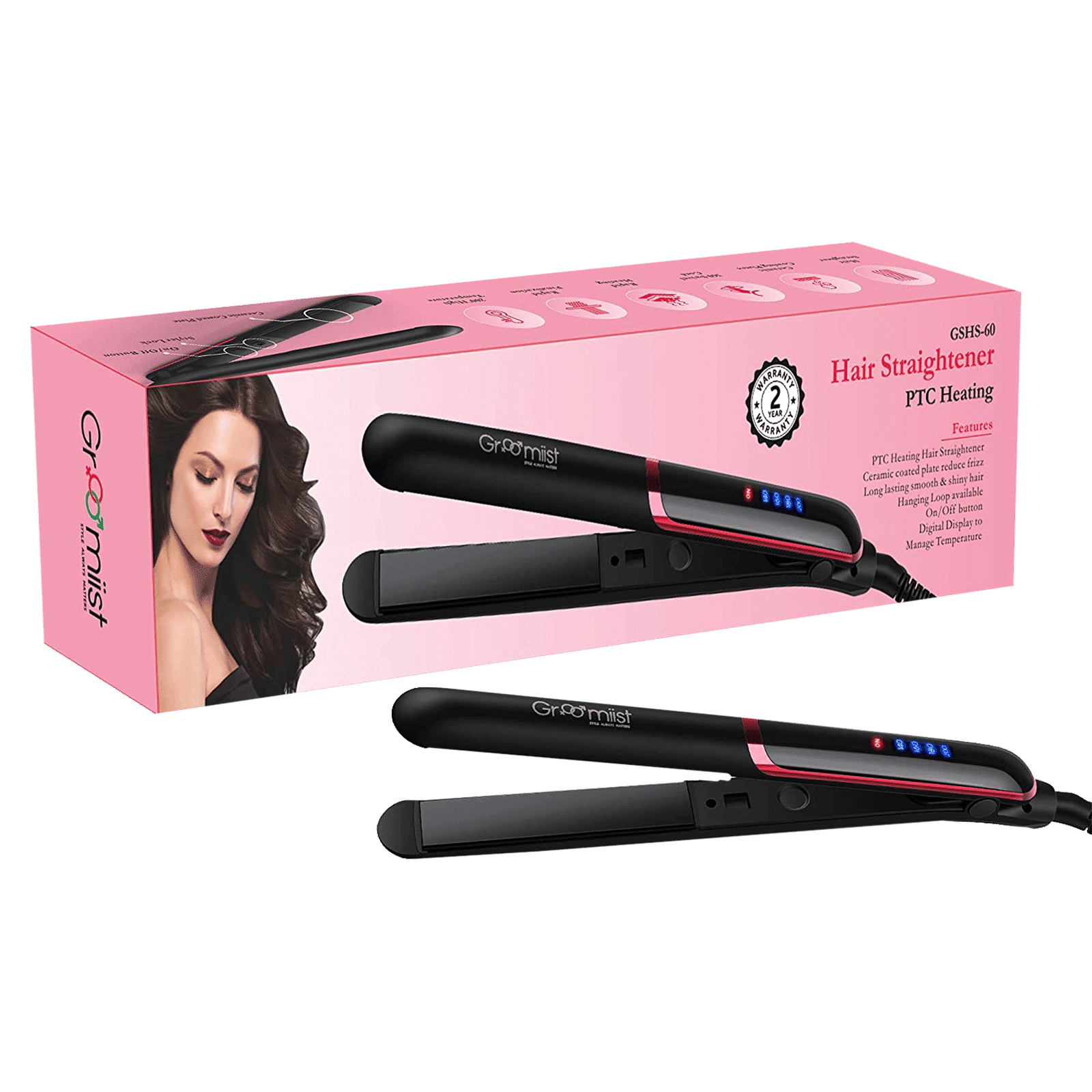 Groomiist Gold Series Hair Straightener with Safety Lock Function (Ceramic Plates, Black)_9