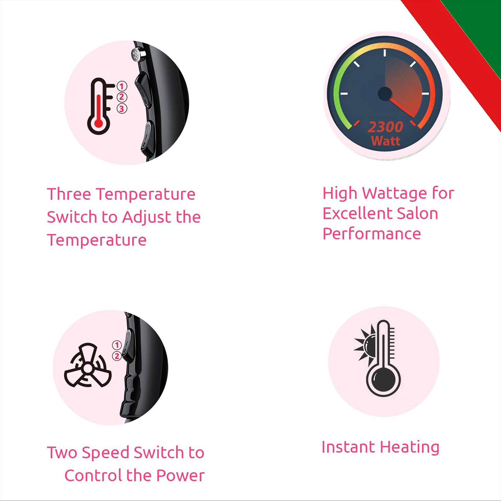 Groomiist Professional Series Hair Dryer with 3 Heat Settings (Ionic & Ceramic Technology, Black)_3