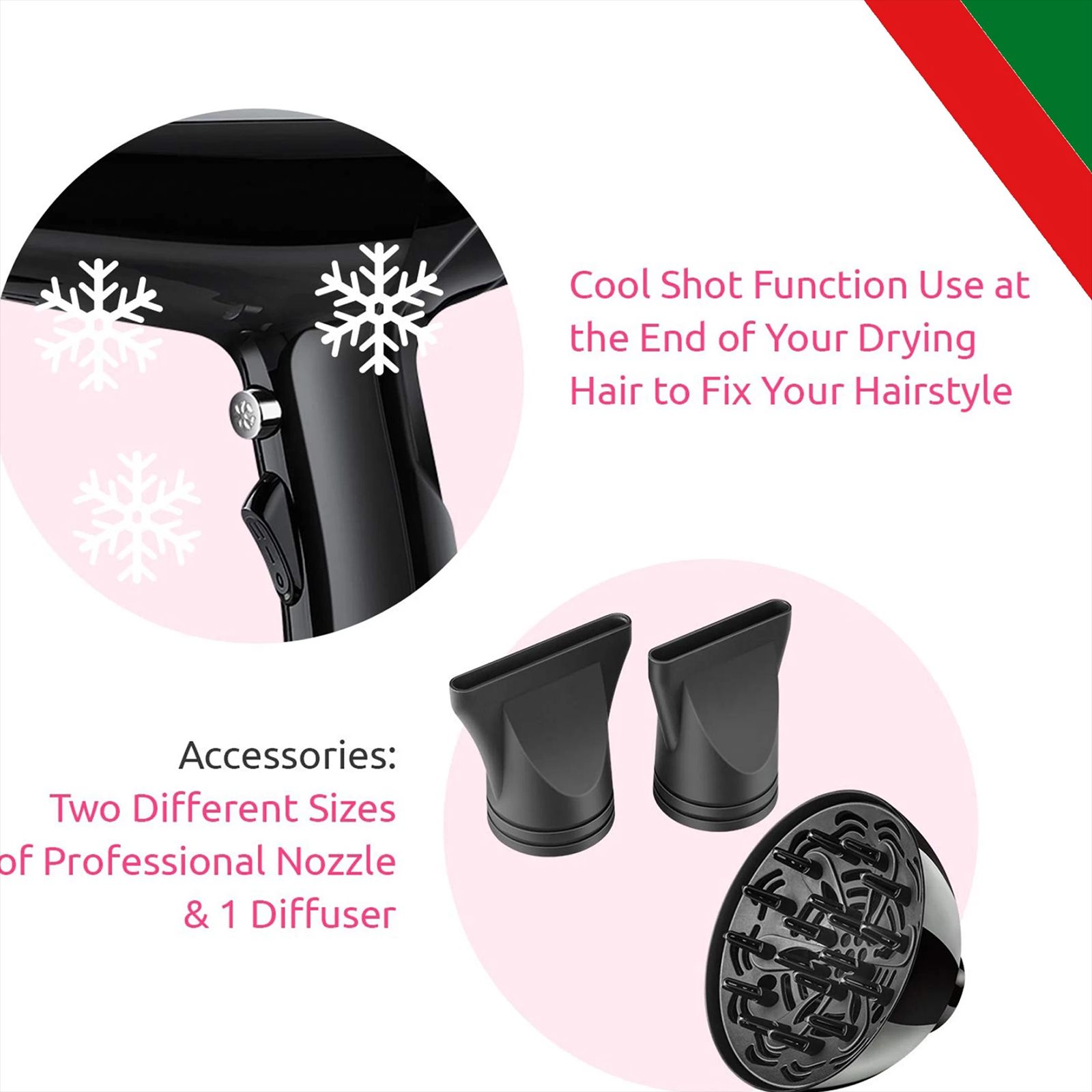Groomiist Professional Series Hair Dryer with 3 Heat Settings (Ionic & Ceramic Technology, Black)_6
