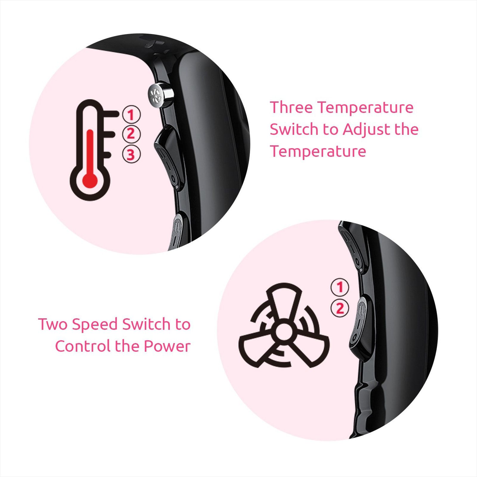 Groomiist Professional Series Hair Dryer with 3 Heat Settings (Ionic & Ceramic Technology, Black)_7