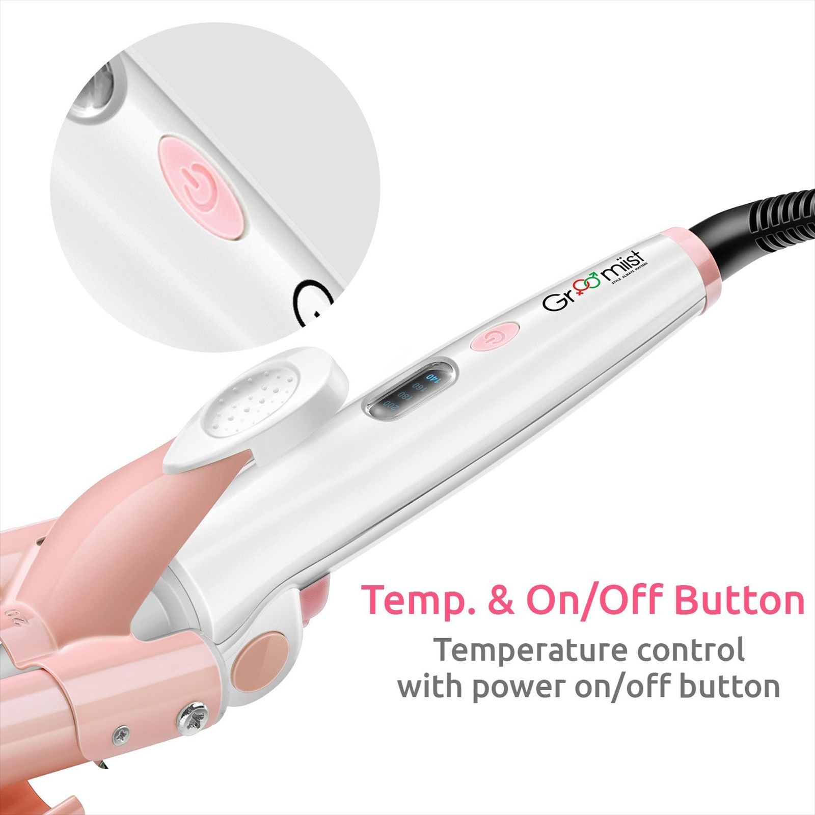 Groomiist Professional Series 3 Hair Styler with LCD Display (Folding Lock Button, Pink)_12