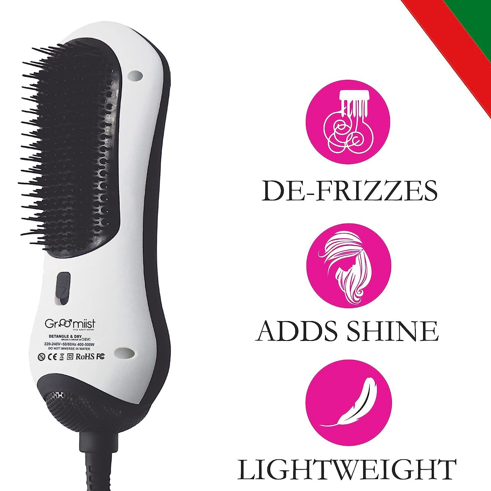 Groomiist Hair Dryer with 2 Heat Settings (Infrared Technology, White & Black)_4