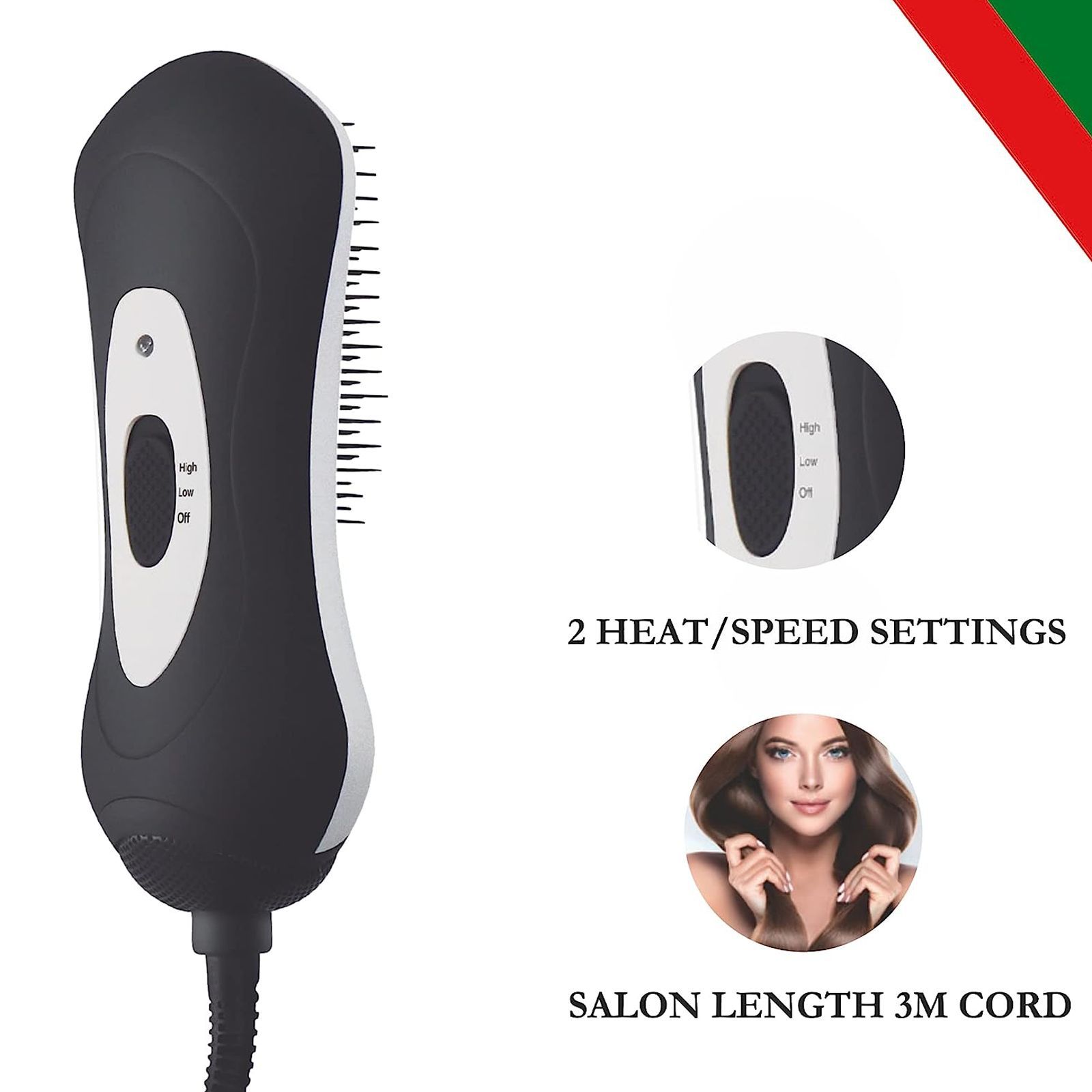 Groomiist Hair Dryer with 2 Heat Settings (Infrared Technology, White & Black)_7