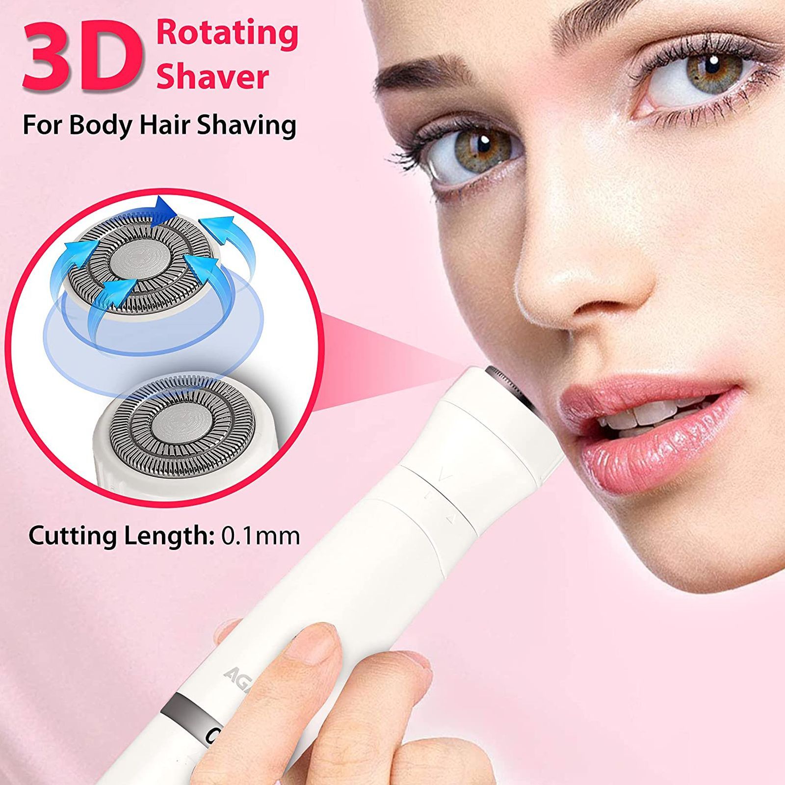 AGARO 2107 Rechargeable Cordless Wet & Dry Trimmer for Intimate Areas, Nose, Ear & Eyebrow with 2 Length Settings for Women (60min Runtime, IPX4 Water Resistant, White) AGARO 2107 Rechargeable Cordless Wet & Dry Trimmer for Intimate Areas, Nose, Ear & Eyebrow with 2 Length Settings for Women (60min Runtime, IPX4 Water Resistant, White)_7
