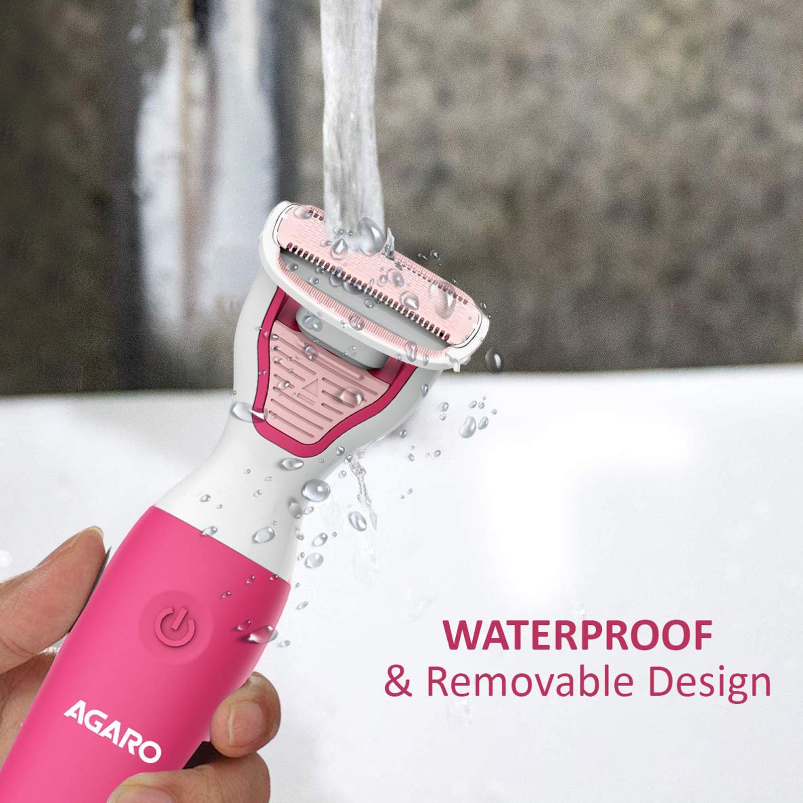 AGARO FT-2001 Rechargeable Cordless Wet & Dry Trimmer for Body & Intimate Areas for Women (60min Runtime, IPX5 Waterproof, Pink)_5