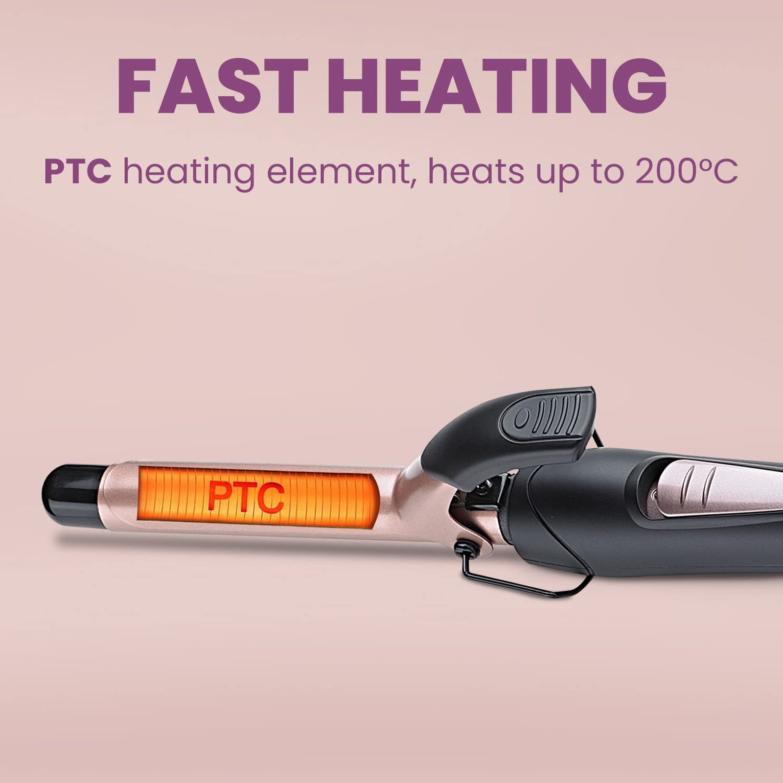 AGARO HC6001 Hair Styler with Tourmaline Infused Ceramic Plates (Cool Touch Tip, Black & Rose Gold)_6