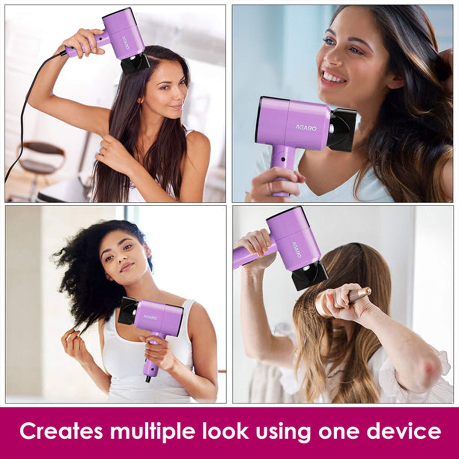 AGARO HD1211 Hair Dryer with 2 Heat Settings & Cool Mode (Overheat Protection, Purple)_7