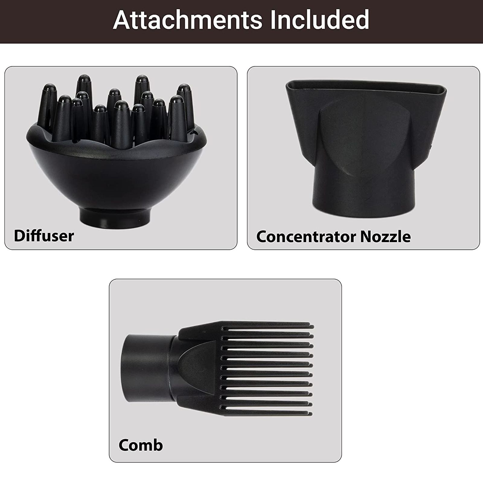 AGARO HD 1120 Hair Dryer with 3 Heat Settings & Cool Shot (Ionic Technology, Brown)_4