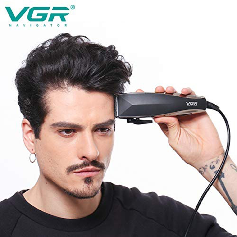 VGR V-033 Corded Dry Trimmer for Hair Clipping, Beard, Moustache & Body Grooming with 4 Length Settings for Men (Low Noise, Black)_4