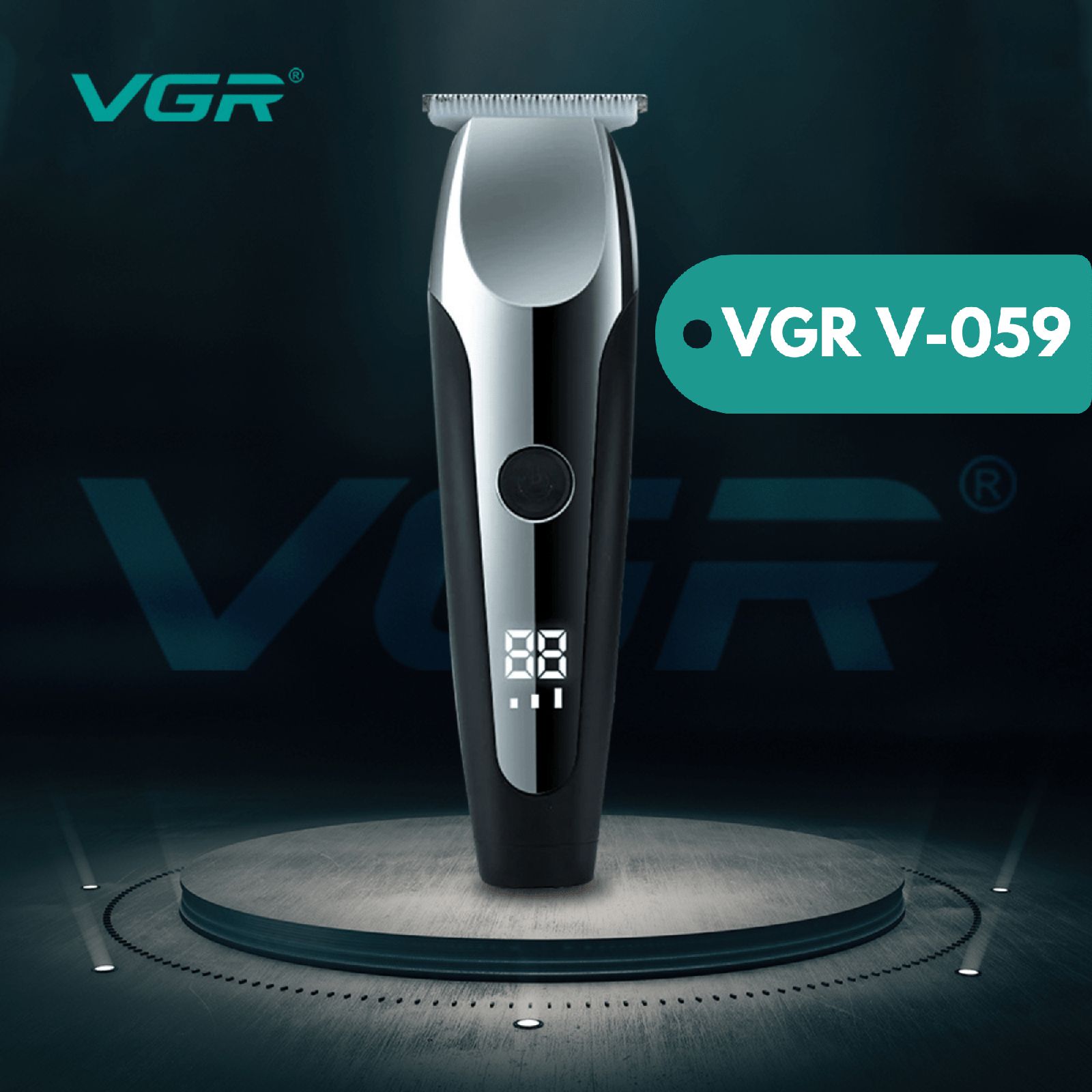 VGR V-059 Rechargeable Cordless Dry Trimmer for Hair Clipping, Beard, Moustache & Body Grooming with 4 Length Settings for Men (150min Runtime, LED Display, Black)_6