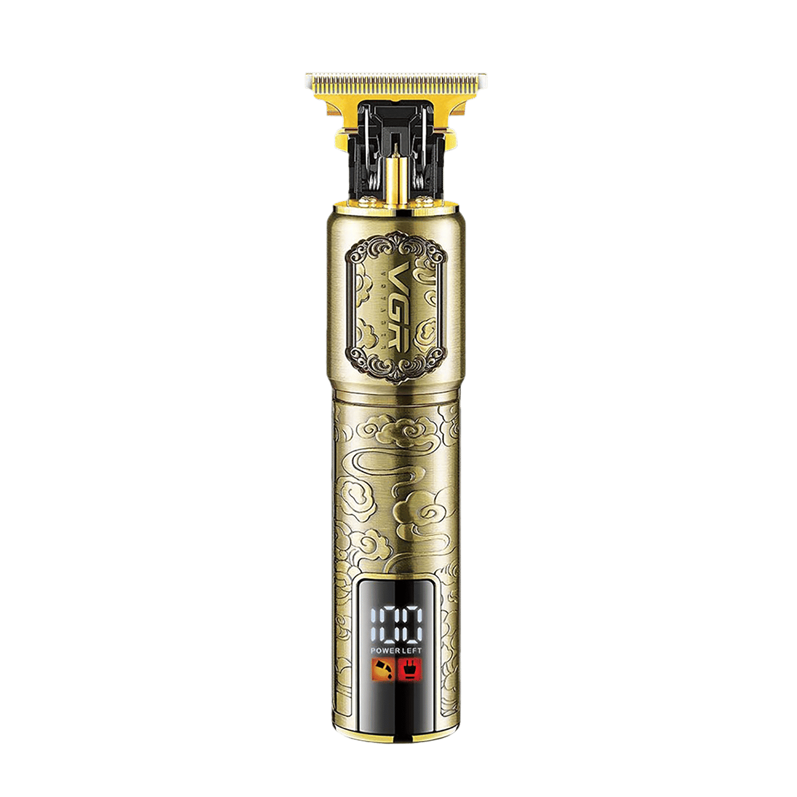 VGR V-073 Rechargeable Cordless Wet & Dry Trimmer for Hair Clipping, Beard, Moustache, Body Grooming & Intimate Areas with 4 Length Settings for Men (240min Runtime, LED Display, Gold)_10