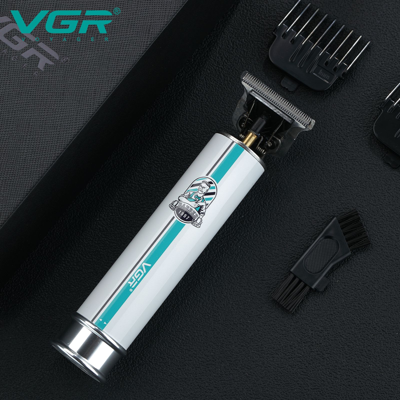 VGR V-079 Rechargeable Corded & Cordless Dry Trimmer for Hair Clipping, Beard, Moustache & Body Grooming with 4 Length Settings for Men (300min Runtime, 2-Color Light Indicator, White)_5
