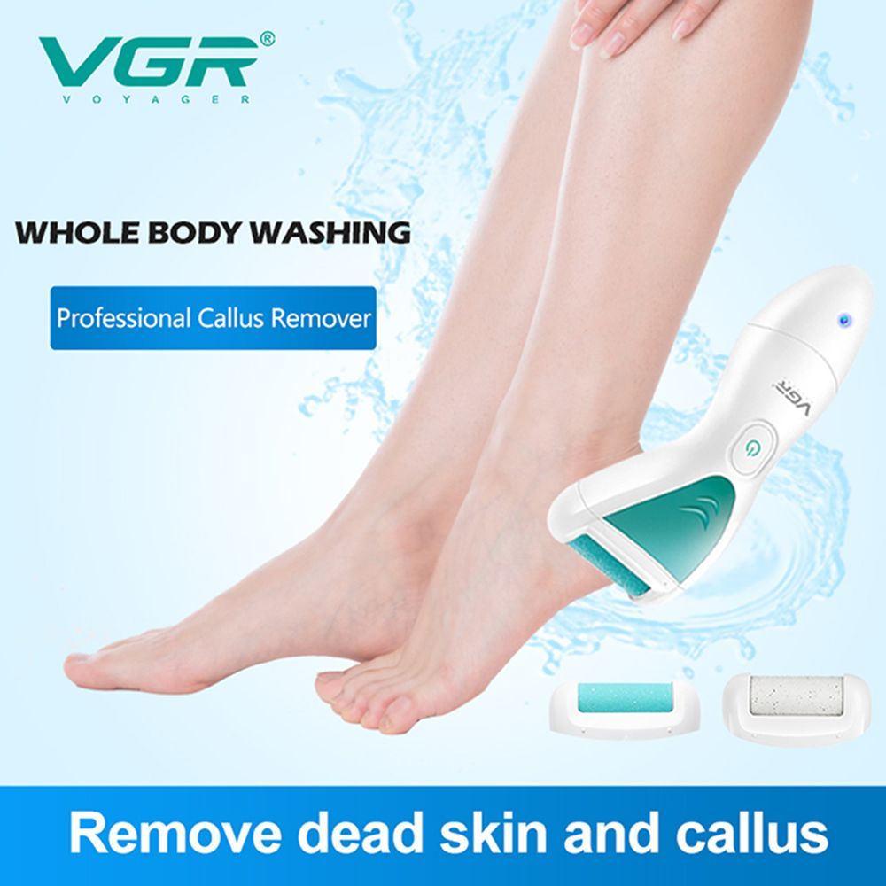VGR V-812 Rechargeable Cordless Callus Remover for Feet with 2 Replaceable Heads (Waterproof Body, White)_6
