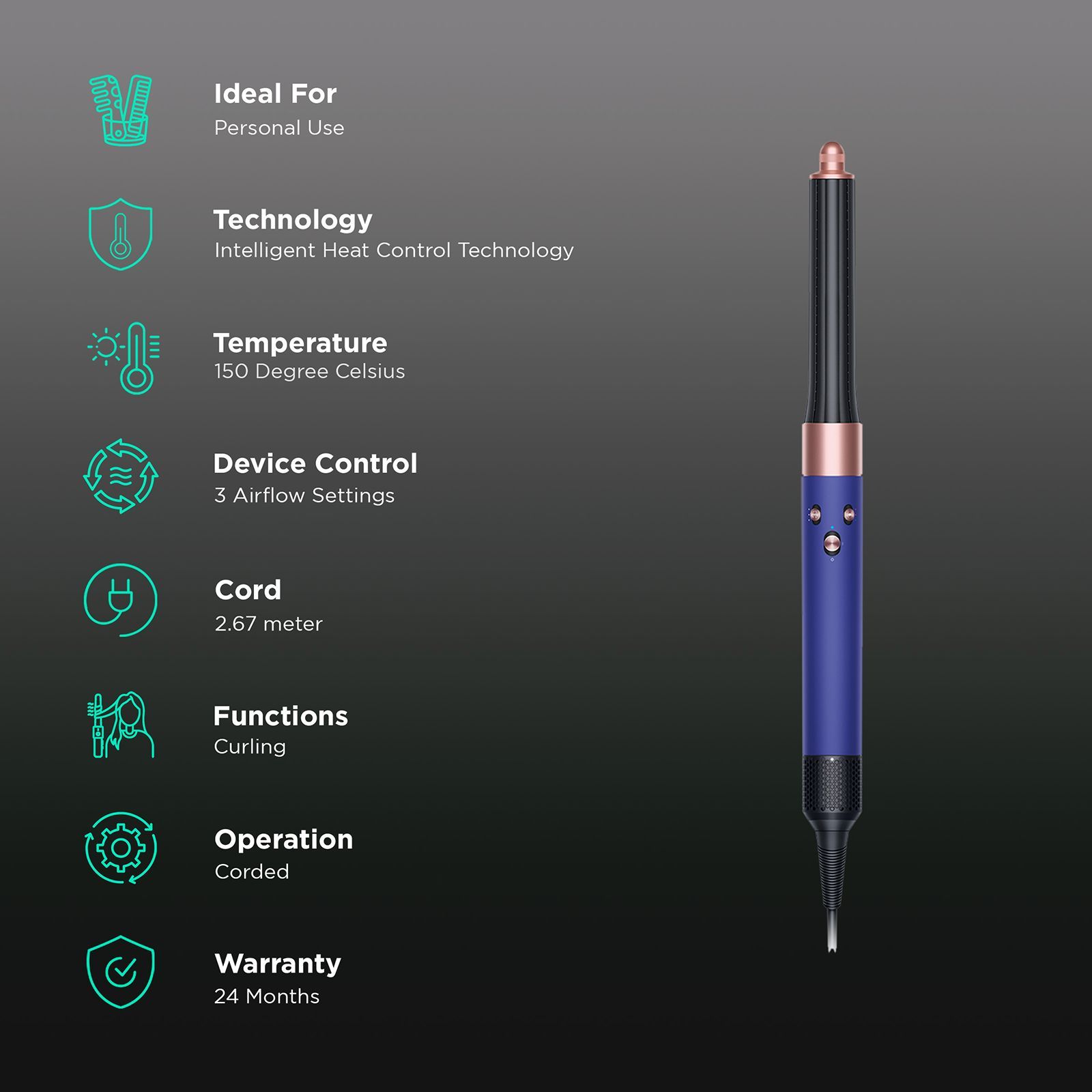 dyson Airwrap Hair Styler with Intelligent Heat Control Technology (Cold Shot, Vinca Blue & Rose)_3