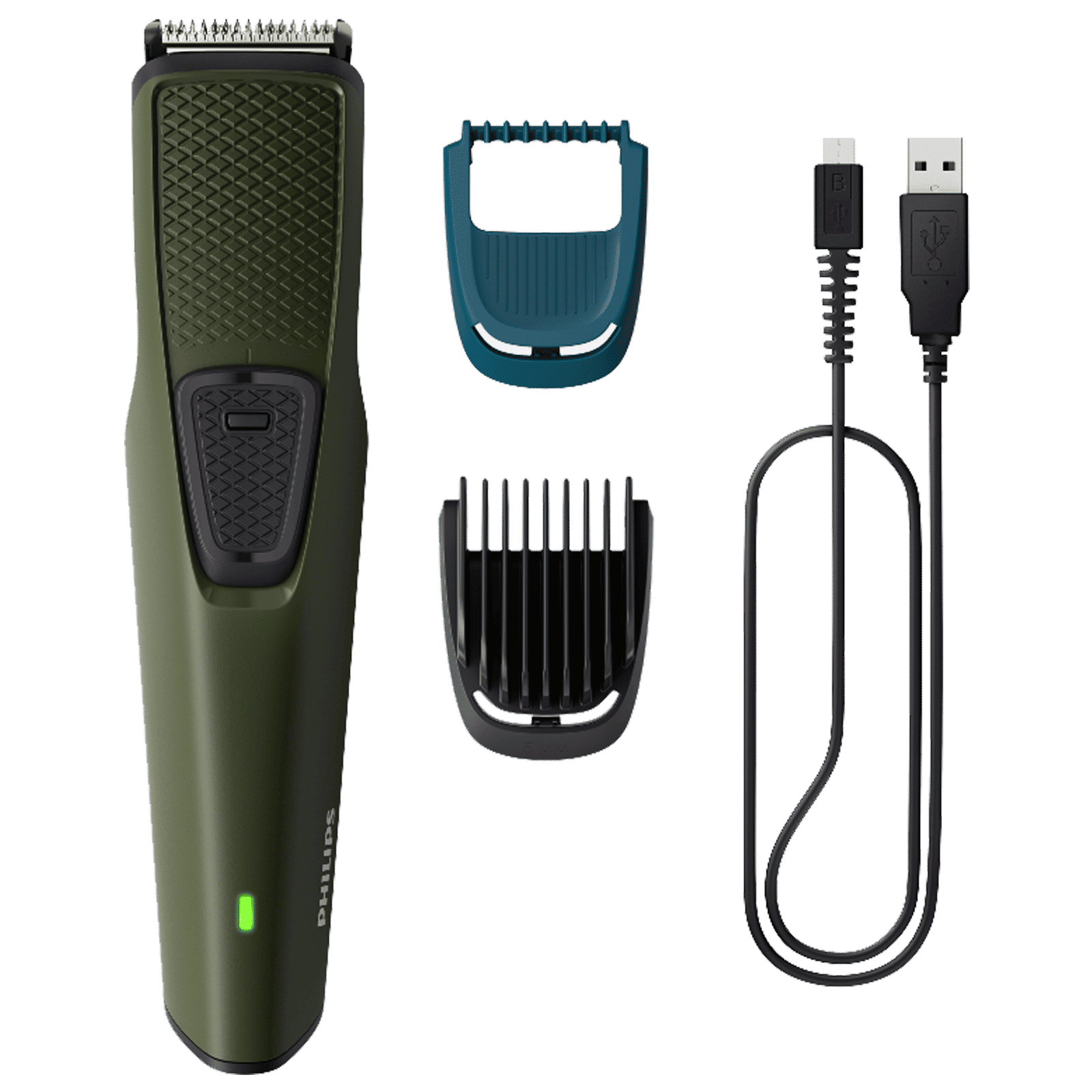 PHILIPS Series 1000 Rechargeable Cordless Wet & Dry Trimmer for Beard with 4 Length Settings for Men (30mins Runtime, DuraPower Technology, Green) PHILIPS Series 1000 Rechargeable Cordless Wet & Dry Trimmer for Beard with 4 Length Settings for Men (30mins Runtime, DuraPower Technology, Green)_1