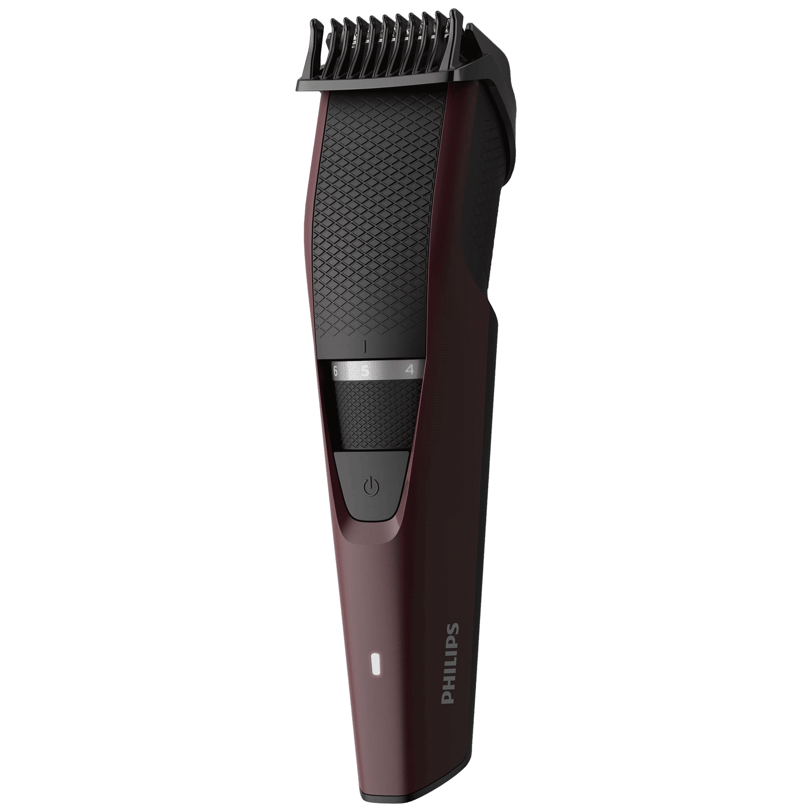 PHILIPS 3000 Series Rechargeable Cordless Wet & Dry Trimmer for Beard & Moustache with 10 Length Settings for Men (60min Runtime, LED Charge Indicator, Wine)_4
