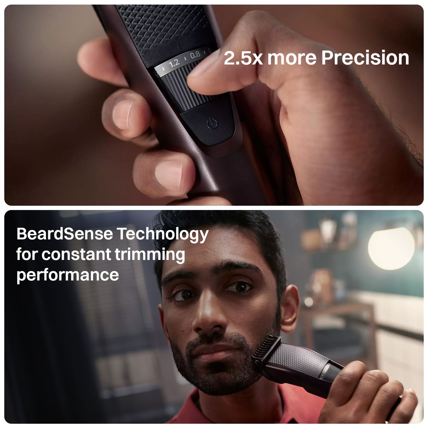 PHILIPS 3000 Series Rechargeable Cordless Wet & Dry Trimmer for Beard & Moustache with 20 Length Settings for Men (60min Runtime, LED Charge Indicator, Wine)_10