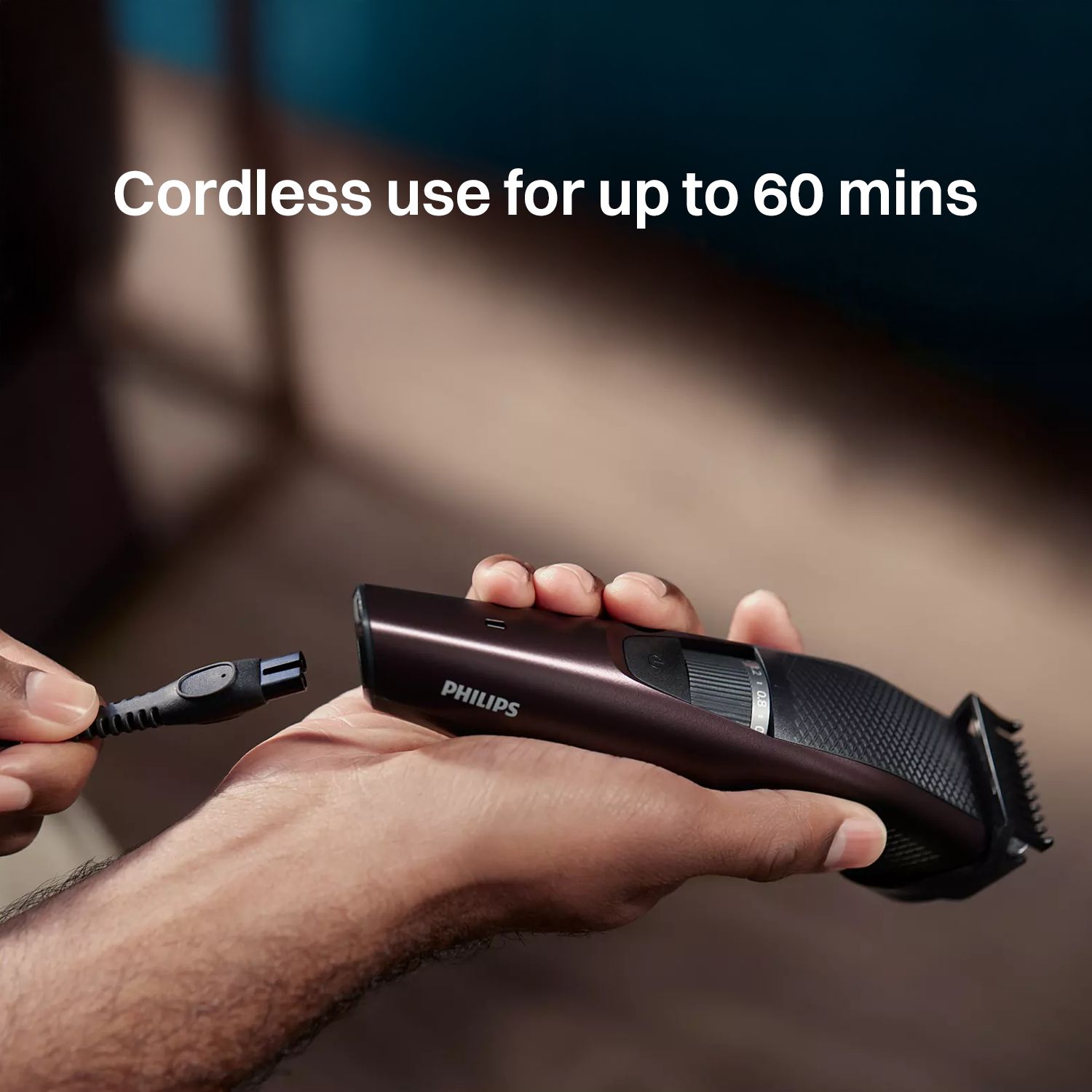 PHILIPS 3000 Series Rechargeable Cordless Wet & Dry Trimmer for Beard & Moustache with 20 Length Settings for Men (60min Runtime, LED Charge Indicator, Wine)_15