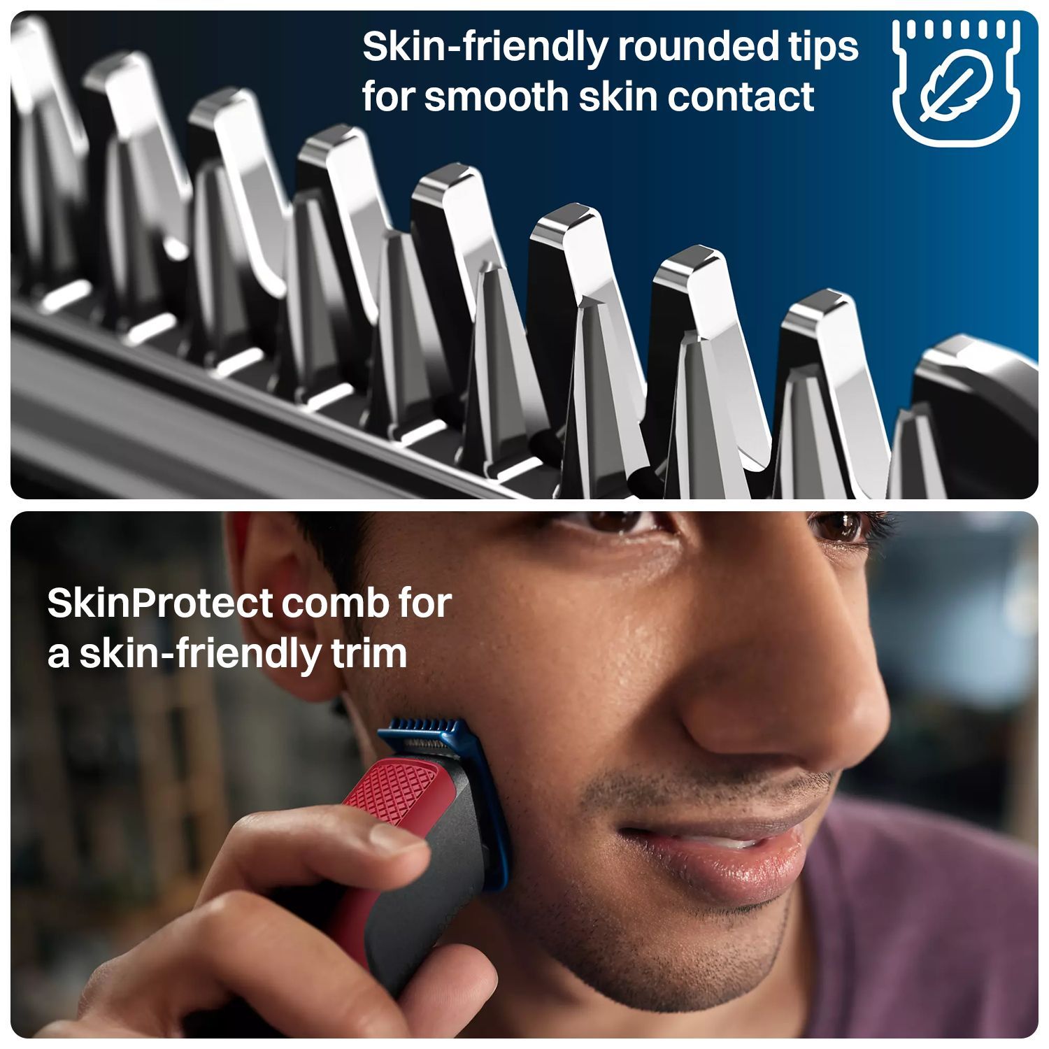 PHILIPS Series 1000 Rechargeable Cordless Dry Trimmer for Beard & Moustache with 4 Length Settings for Men (60min Runtime, DataPower Technology, Red)_9