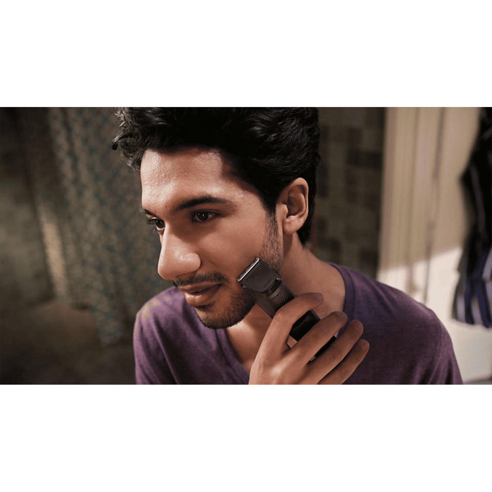 PHILIPS Series 1000 Rechargeable Cordless Dry Trimmer for Beard & Moustache with 4 Length Settings for Men (60min Runtime, DataPower Technology, Red)_6