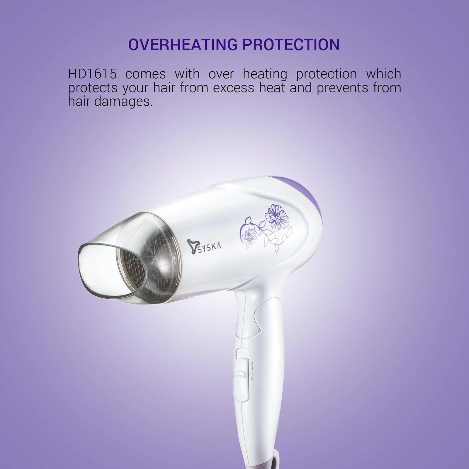 SYSKA Trendsetter Hair Dryer (Heat Balance Technology, White & Blue)_4