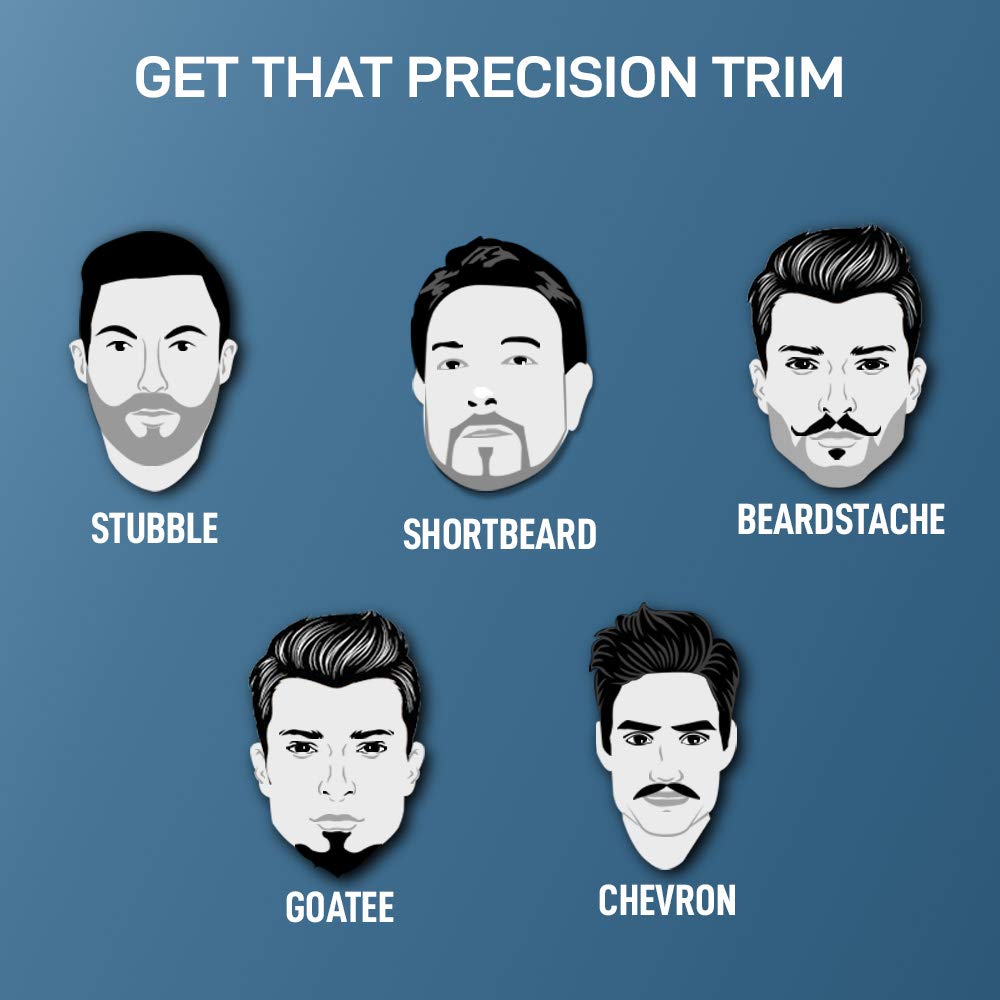 SYSKA BeardPro Rechargeable Corded & Cordless Dry Trimmer for Beard & Moustache with 20 Length Settings for Men (90min Runtime, Fast Charging, Blue)_7