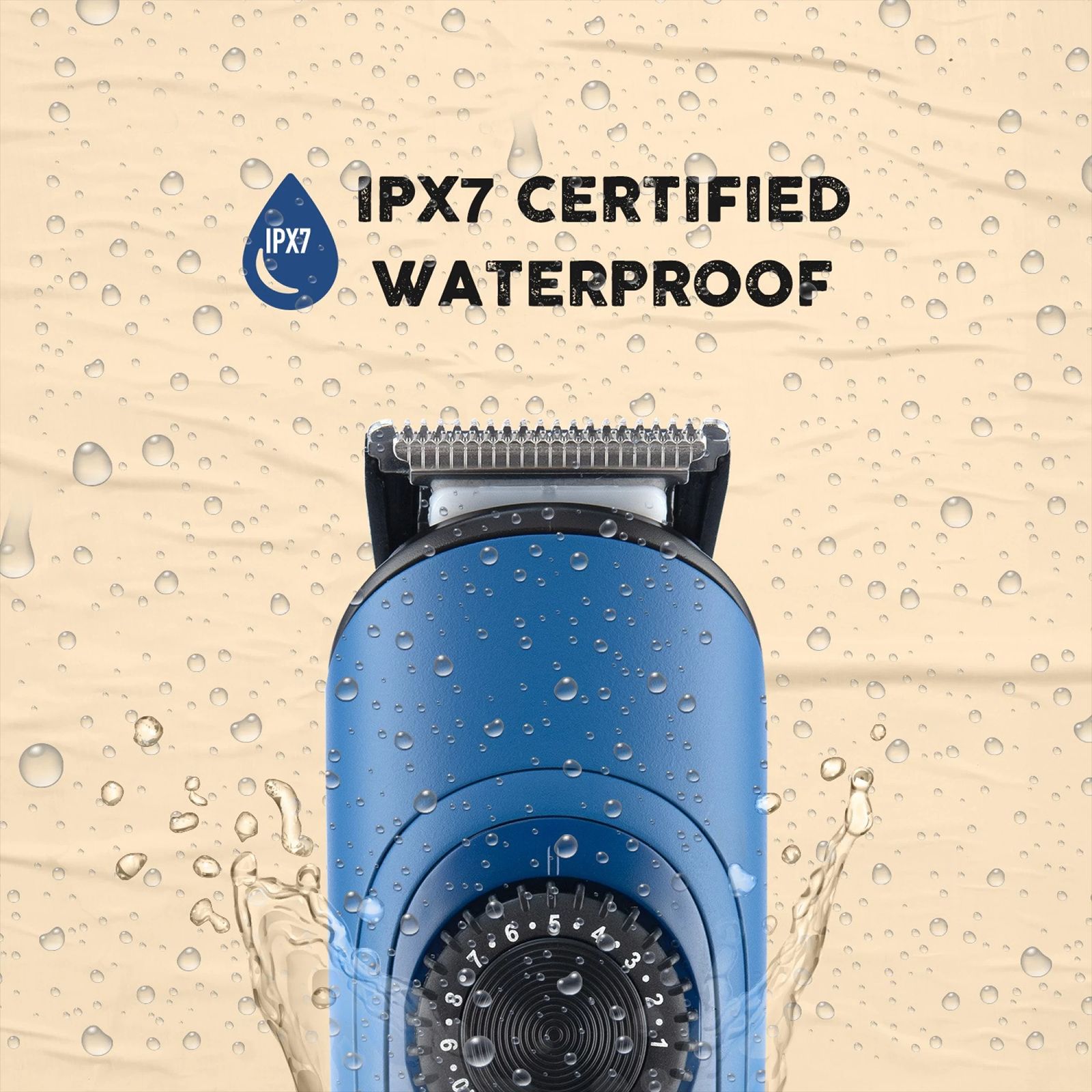 SYSKA BeardPro Rechargeable Corded & Cordless Dry Trimmer for Beard, Moustache, Nose, Ear & Eyebrow with 40 Length Settings for Men (120min Runtime, IPX7 Waterproof, Blue)_6