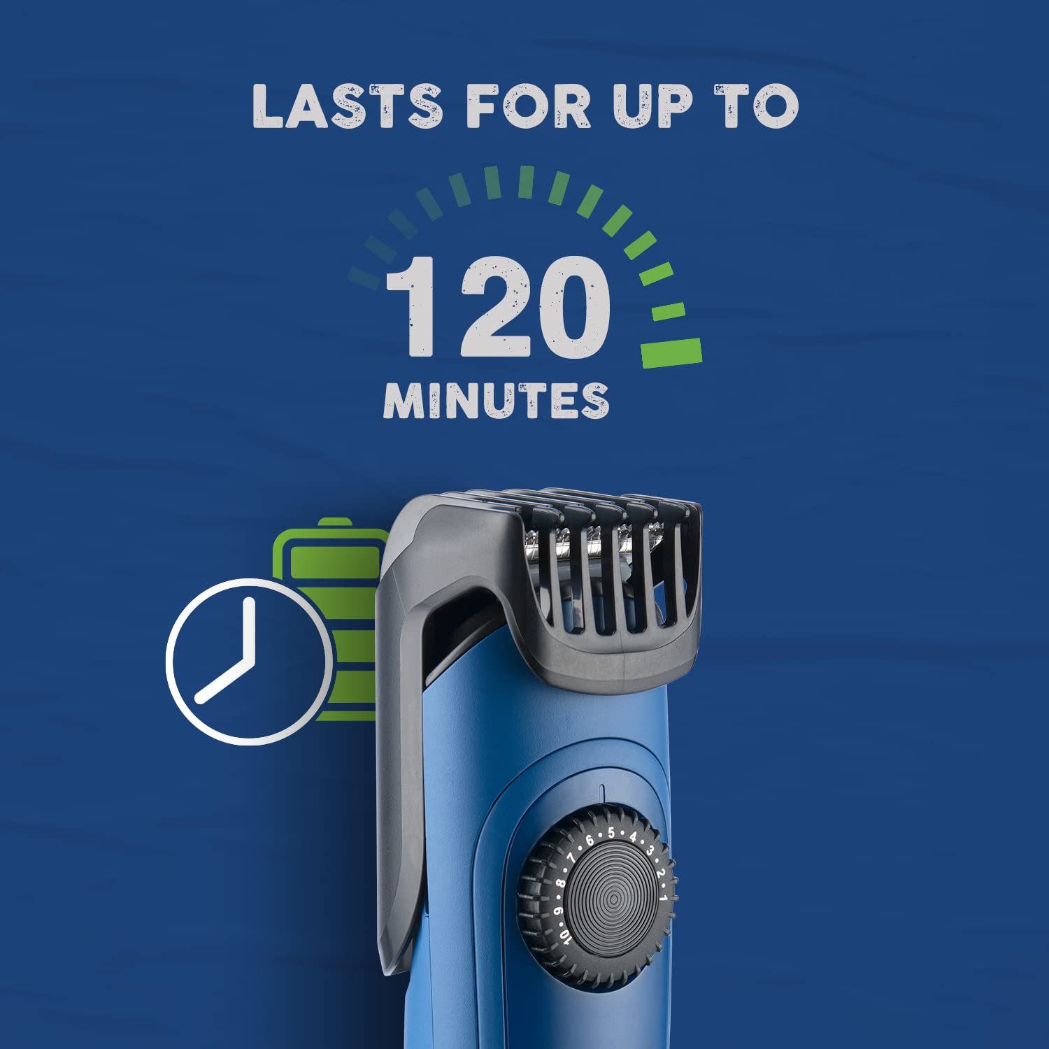 SYSKA BeardPro Rechargeable Corded & Cordless Dry Trimmer for Beard, Moustache, Nose, Ear & Eyebrow with 40 Length Settings for Men (120min Runtime, IPX7 Waterproof, Blue)_8